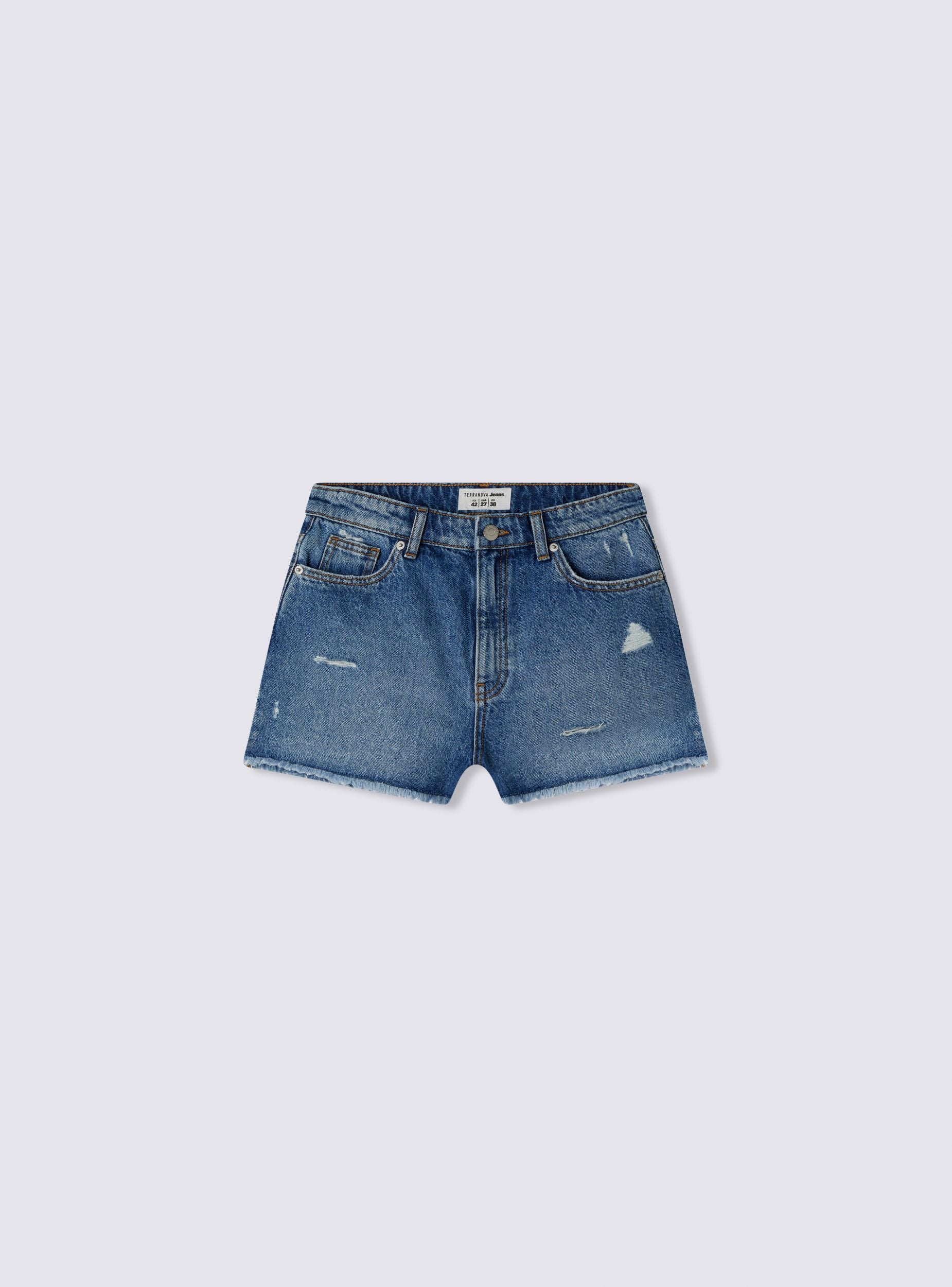 Shorts mom di jeans con strappi - Image 5