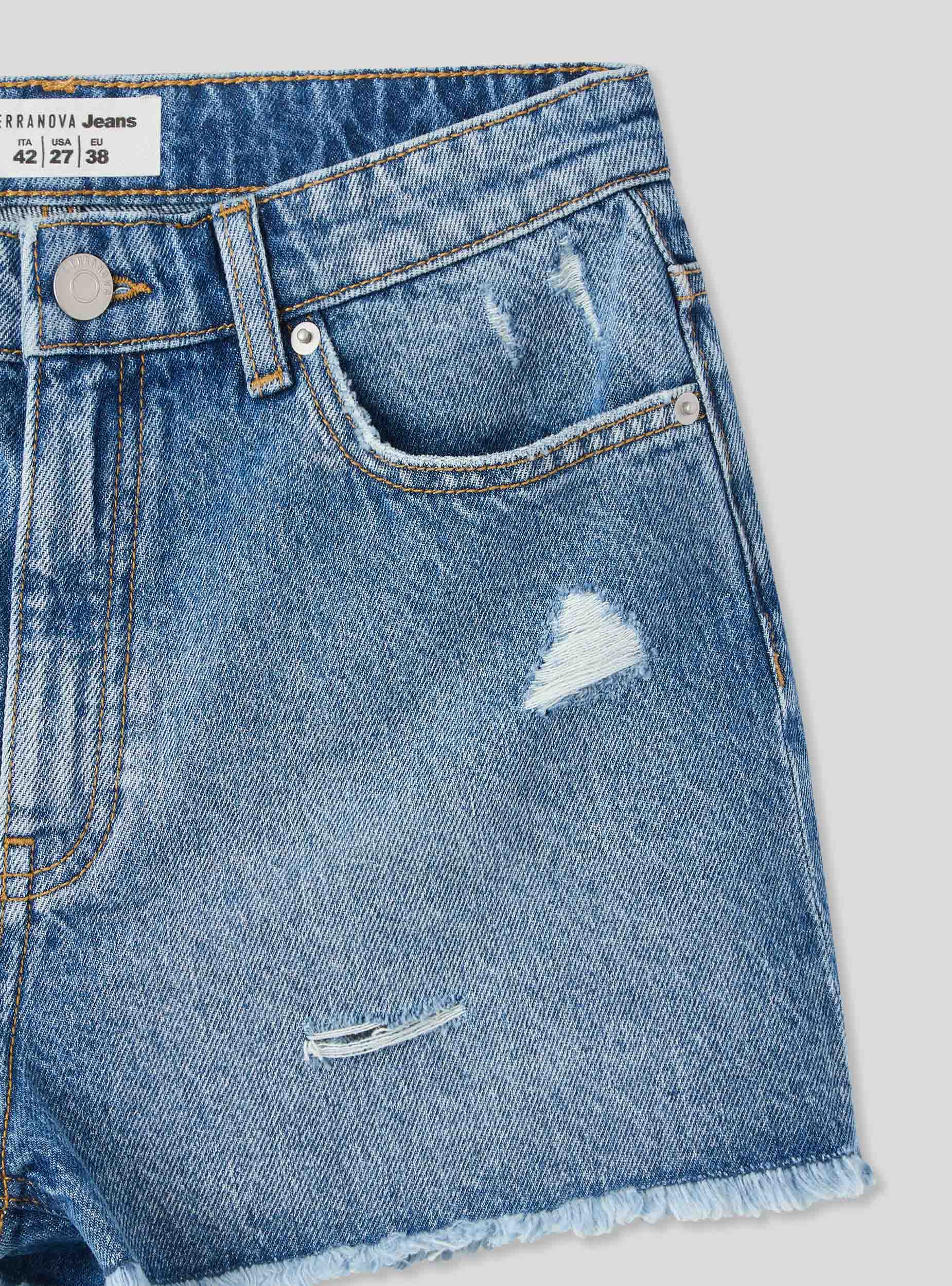 Shorts mom di jeans con strappi - Image 6