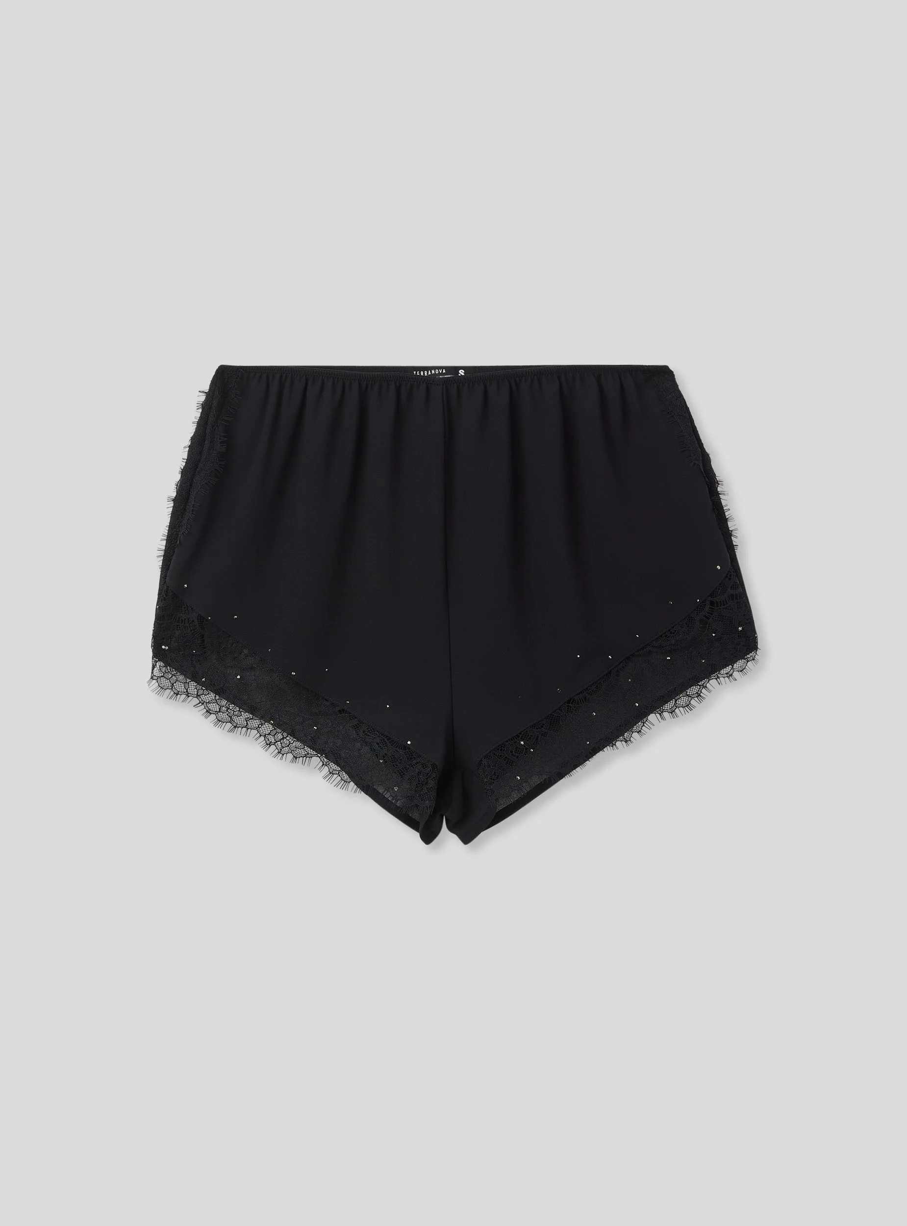 Shorts pigiama con pizzo e strass - Image 4