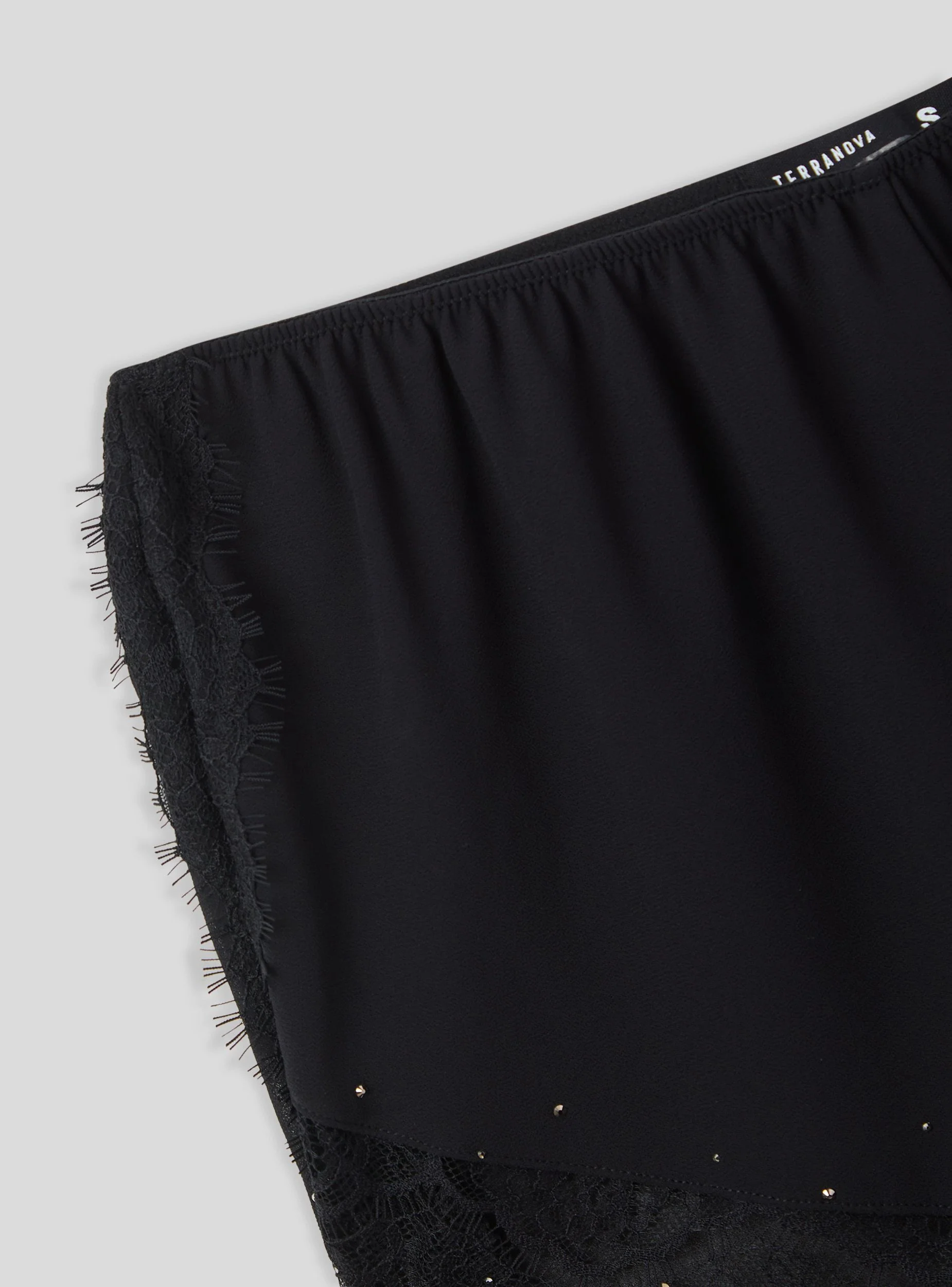 Shorts pigiama con pizzo e strass - Image 5