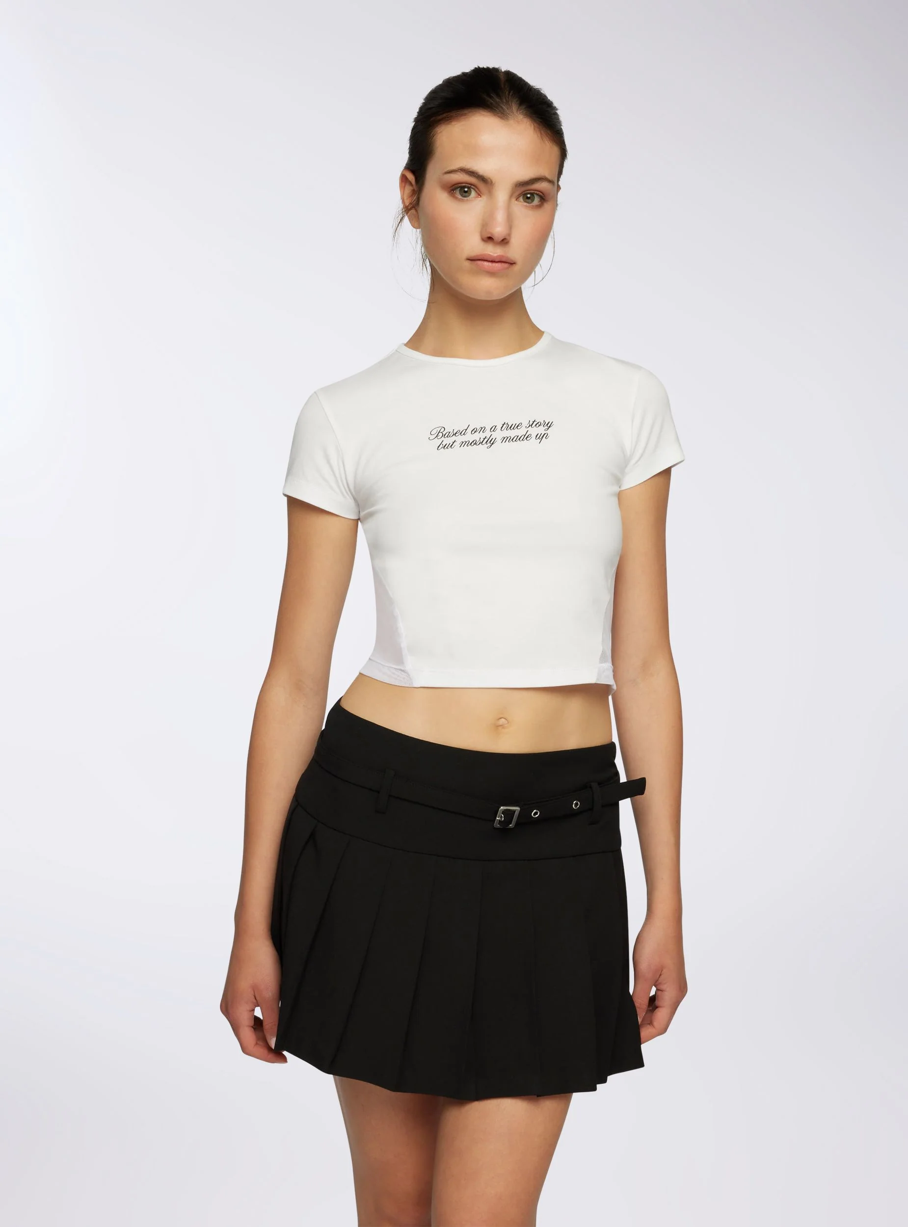 Skort a pieghe con cintura - Image 3