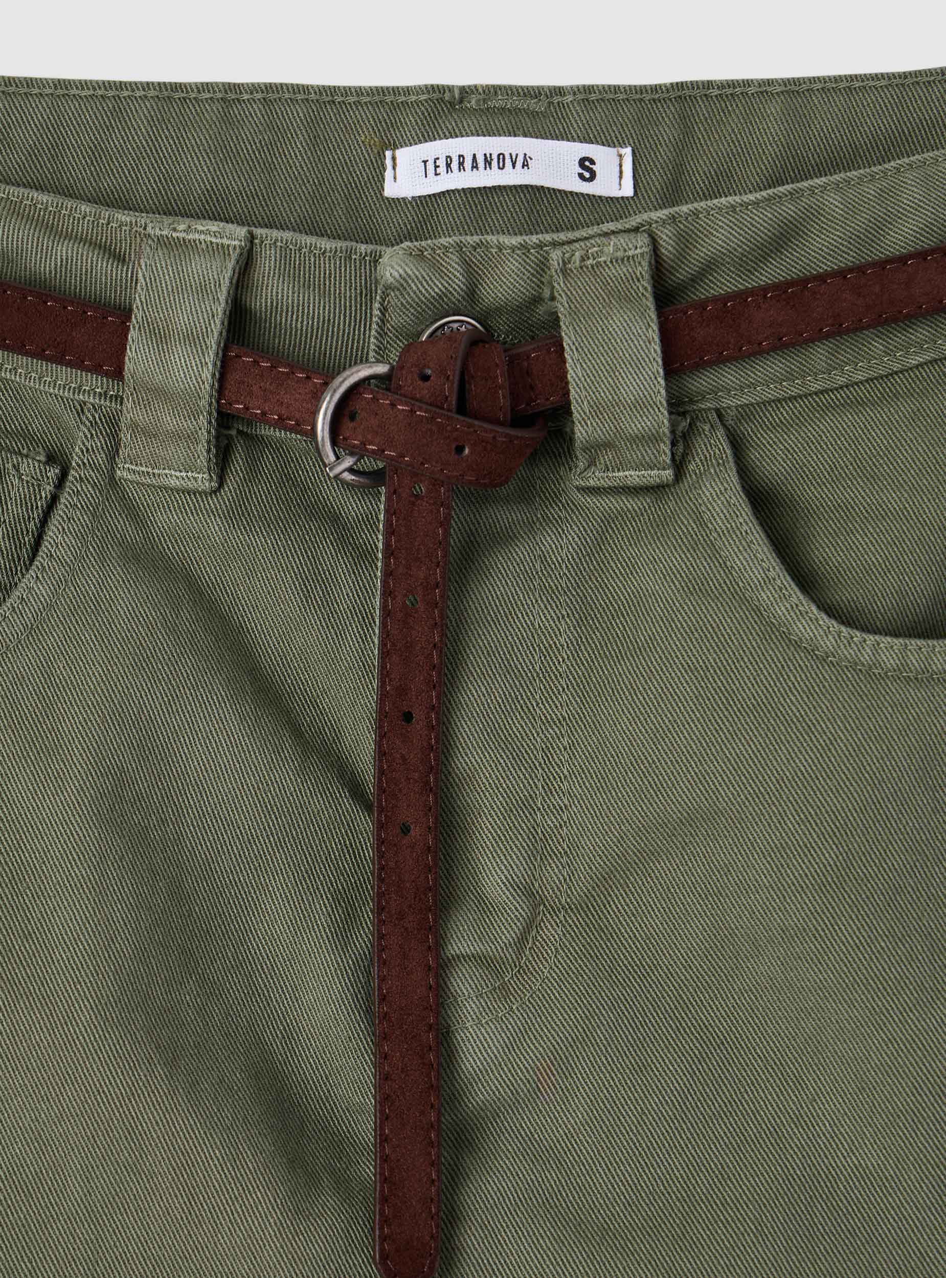 Skort a tinta unita con cintura - Image 6