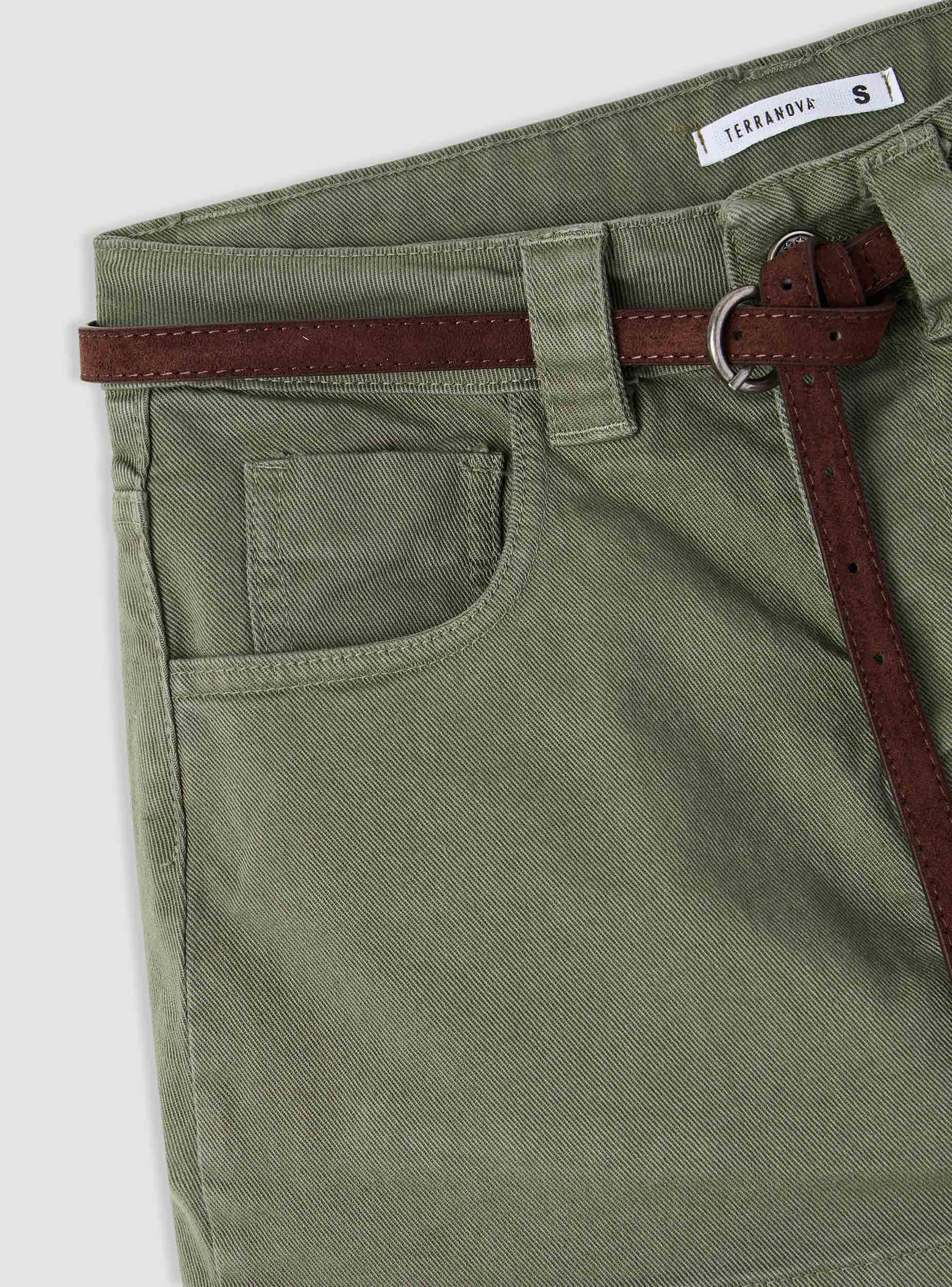 Skort a tinta unita con cintura - Image 7