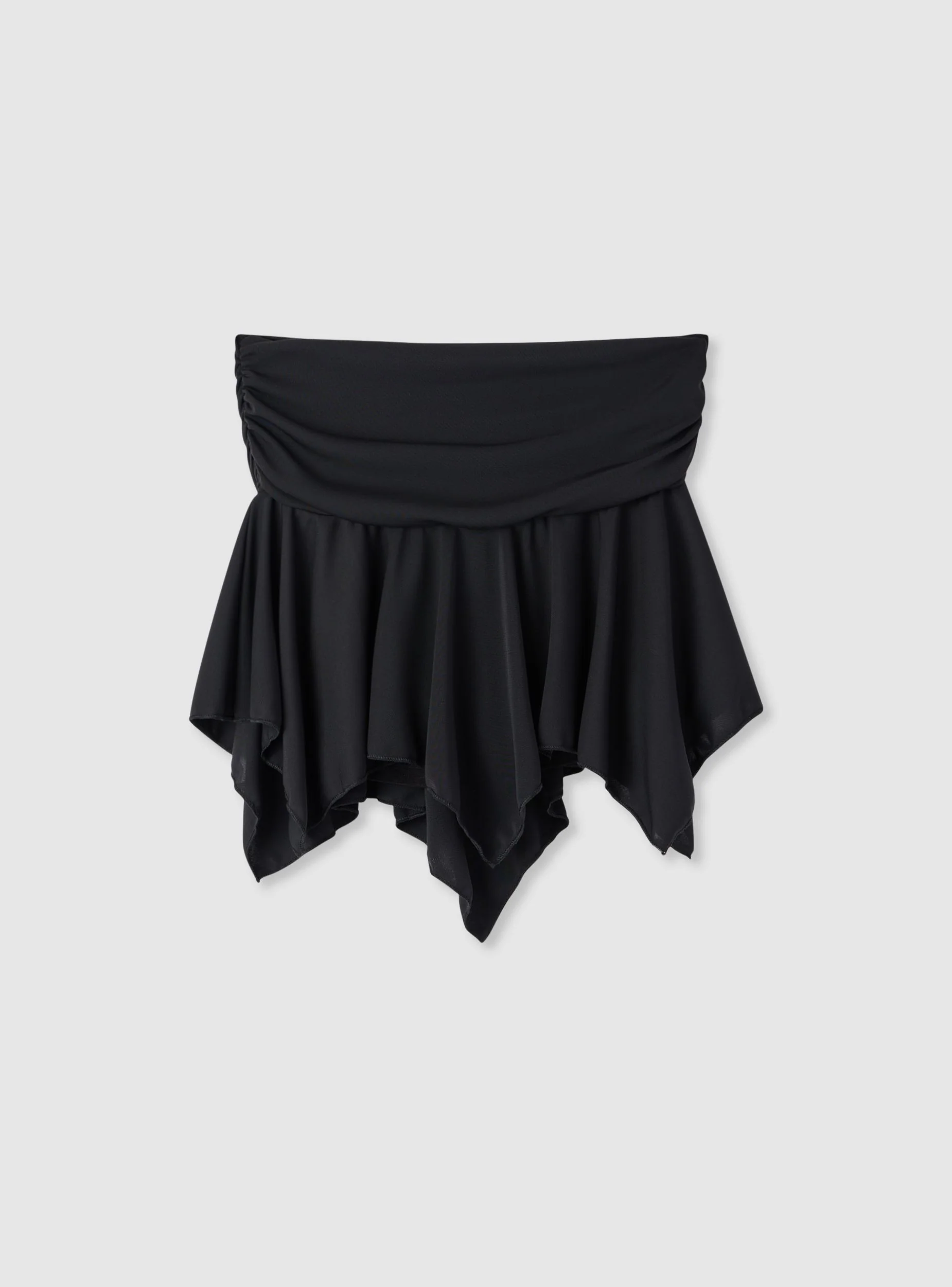 Skort a tinta unita con orlo a punte - Image 5