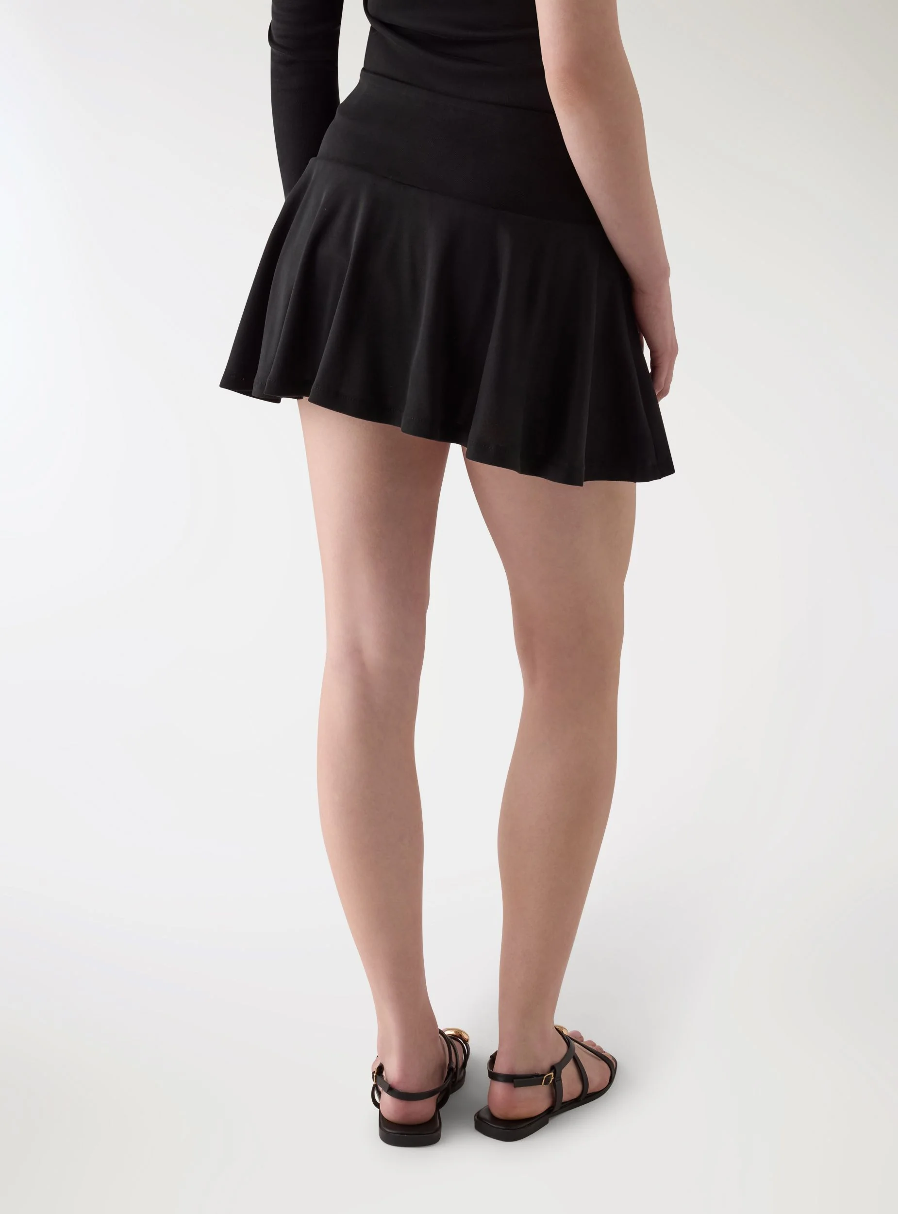 Skort ampia a tinta unita - Image 3