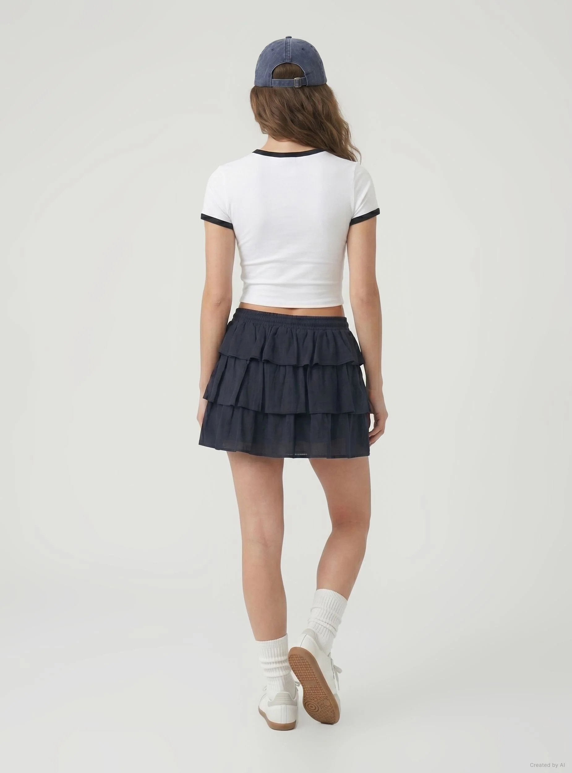 Skort con balze e coulisse - Image 2