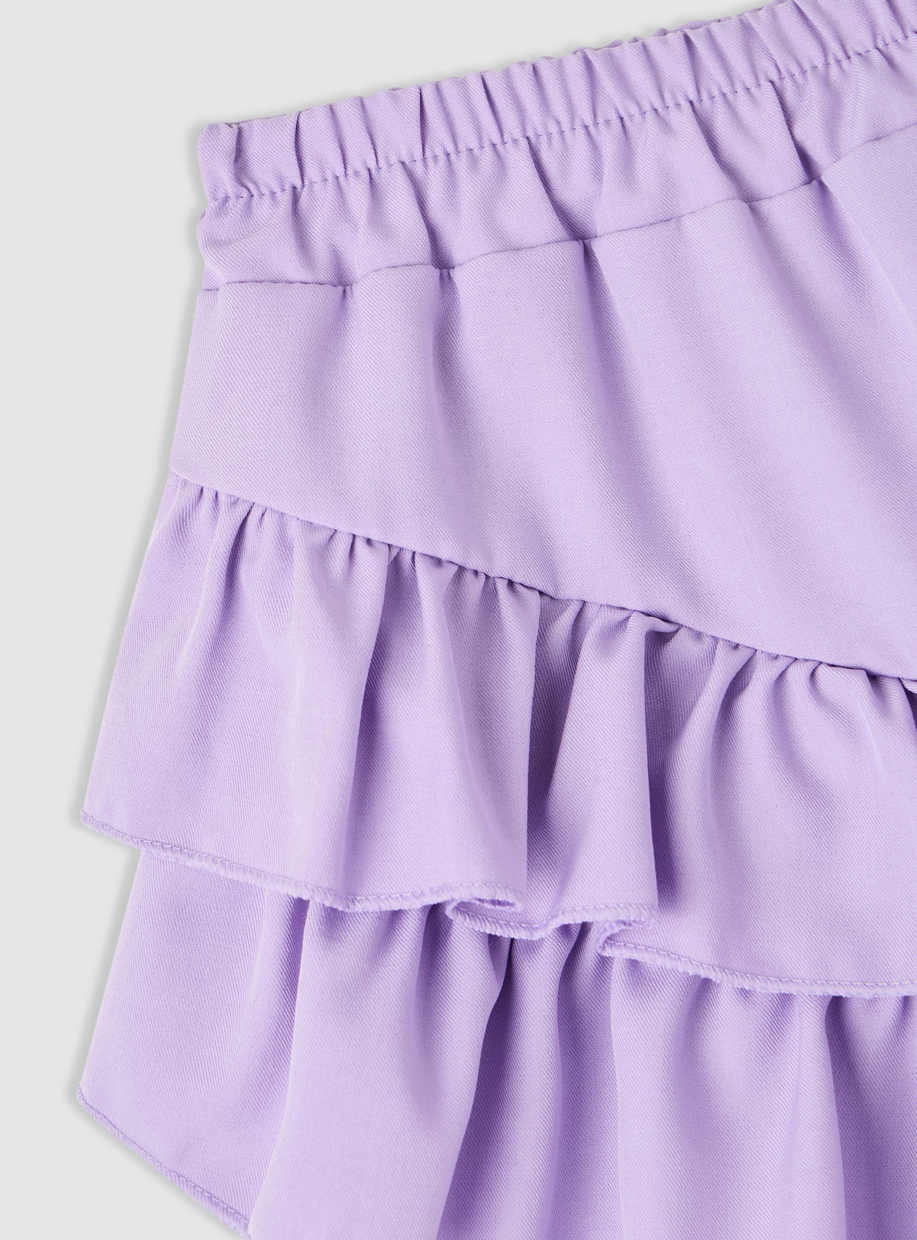 Skort con balze e vita elasticizzata - Image 7