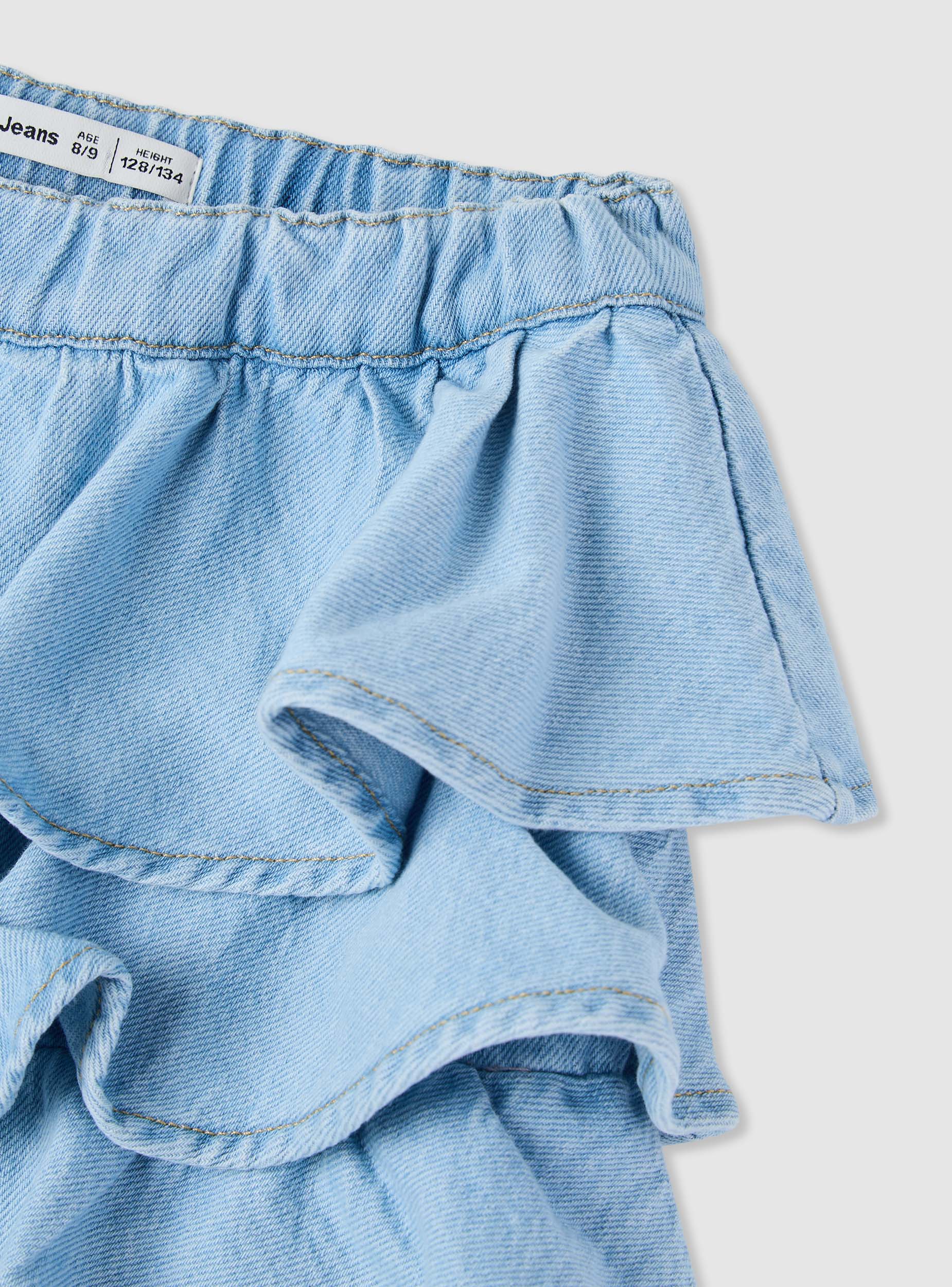 Skort culottes con balze a tinta unita - Image 5
