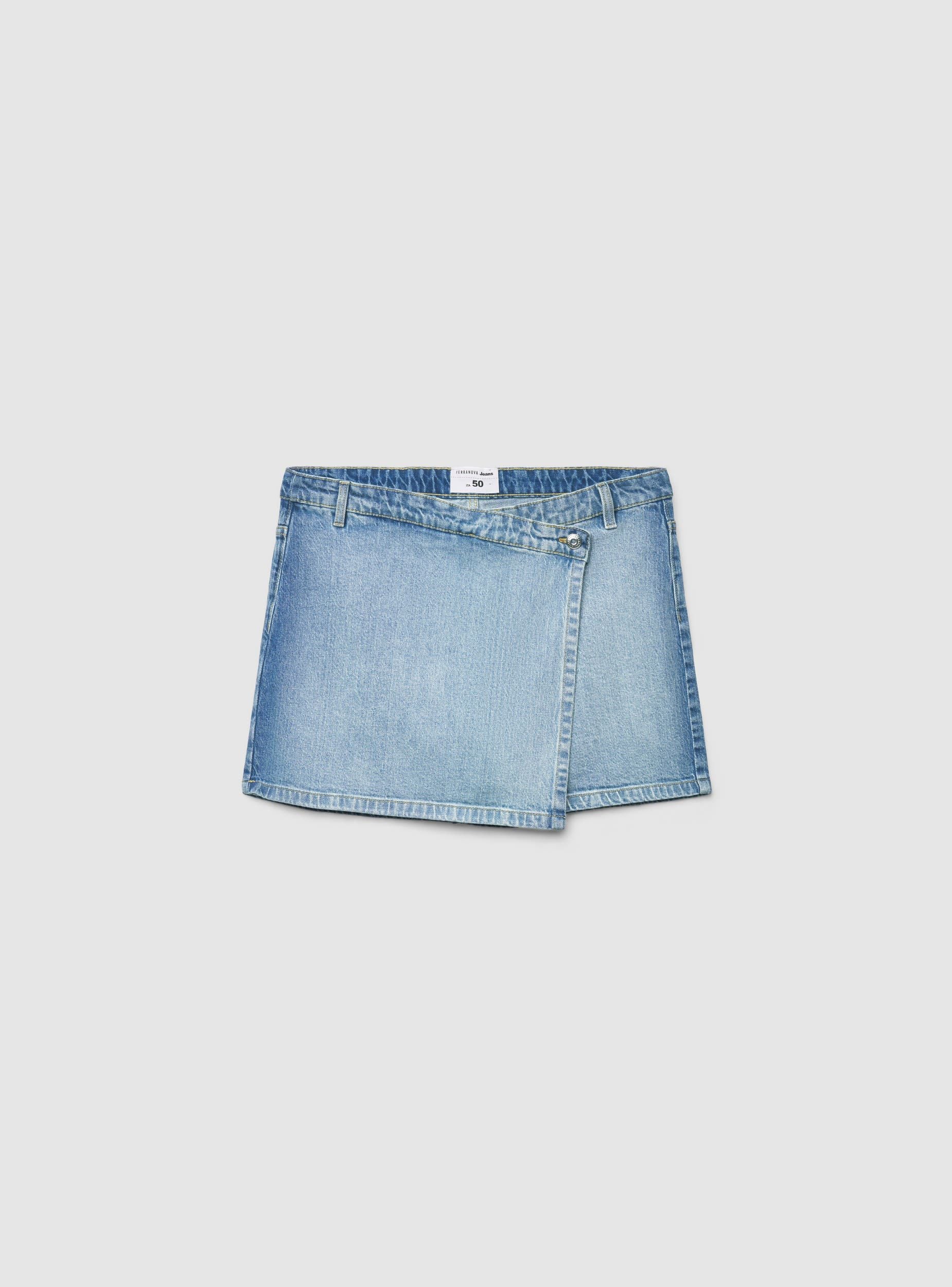 Skort in denim a portafoglio - Image 5