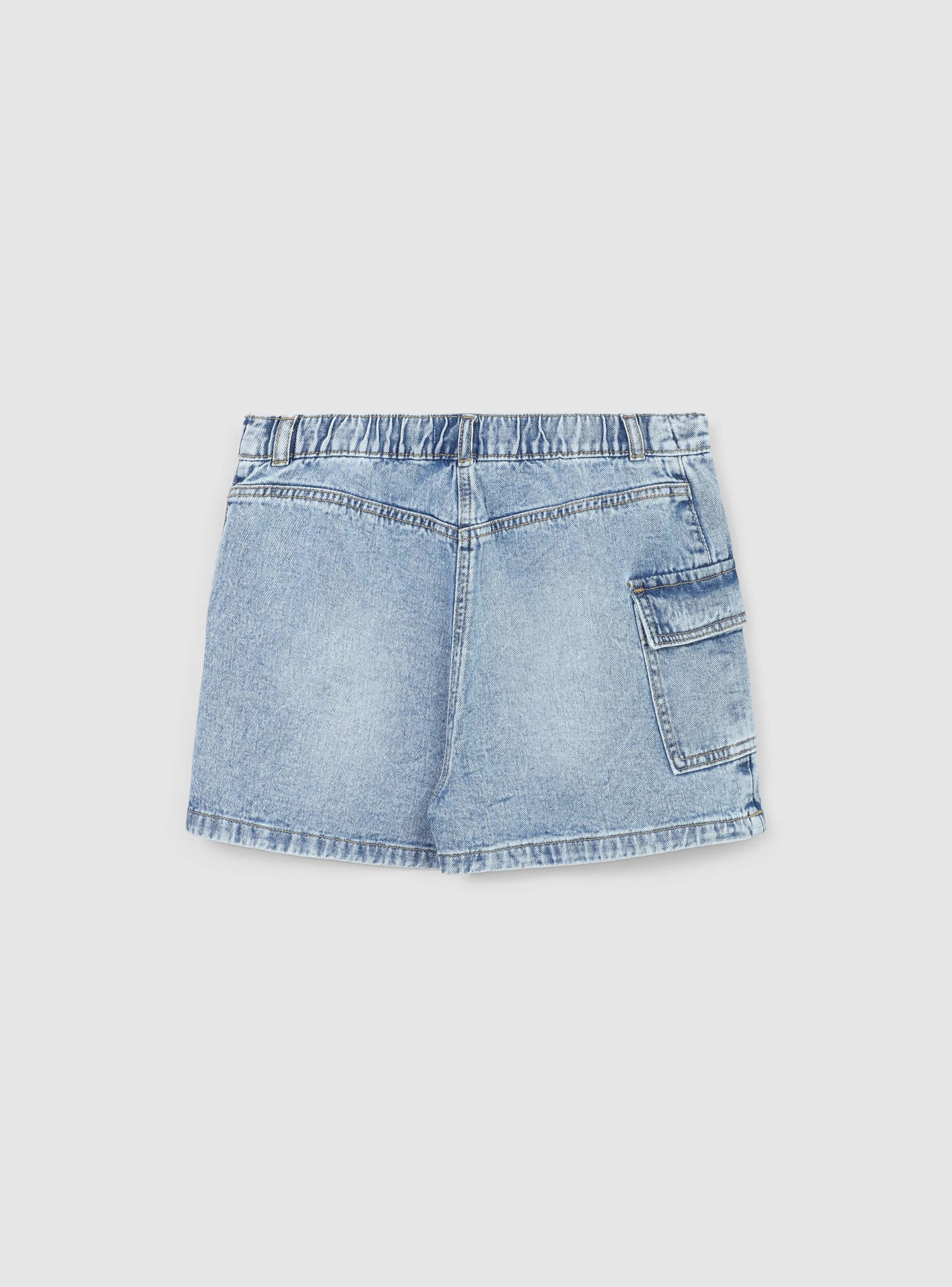 Skort in denim con tasca laterale - Image 6