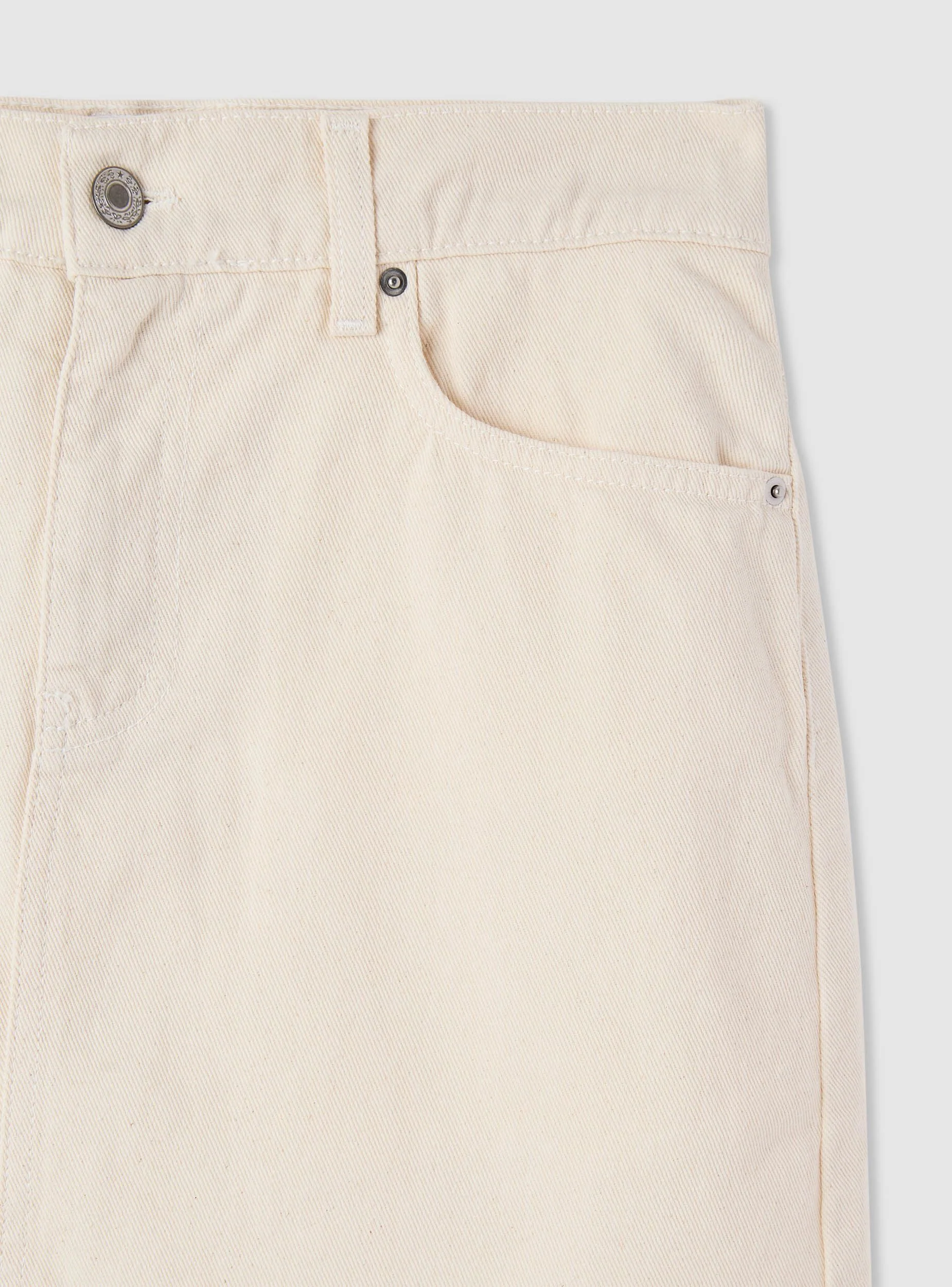 Skort in drill a tinta unita - Image 7