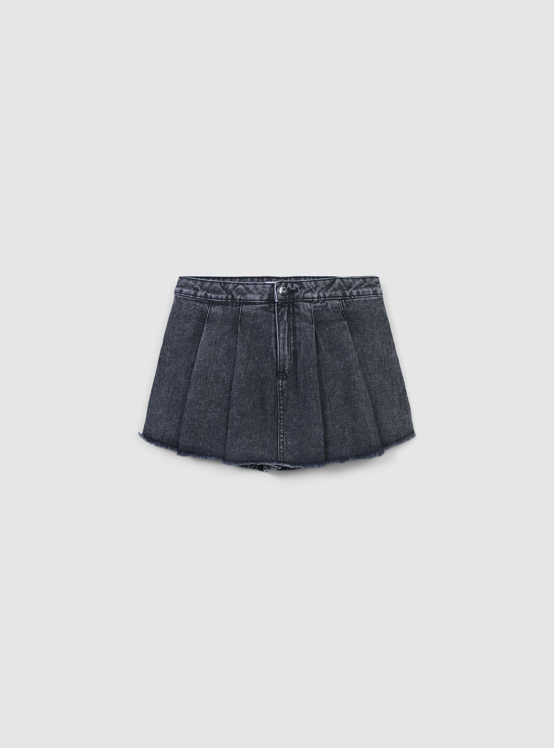 Skort plissettata in denim - Image 6