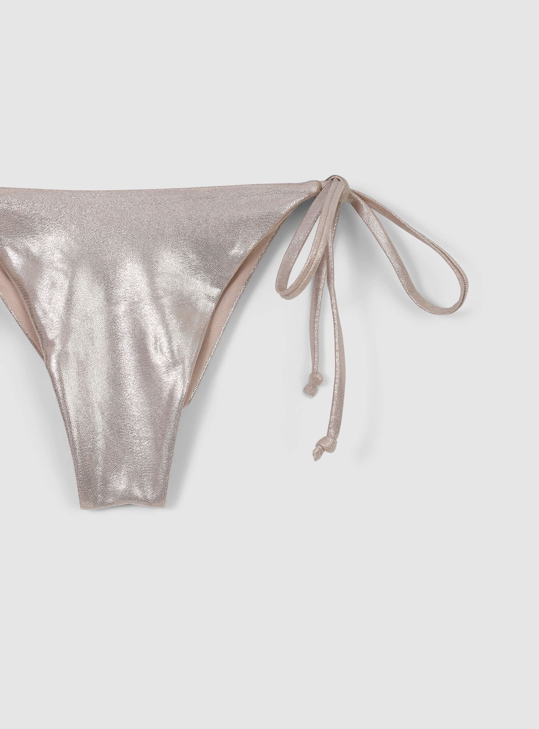 Slip bikini brasiliana effetto foil con arricciatura - Image 5
