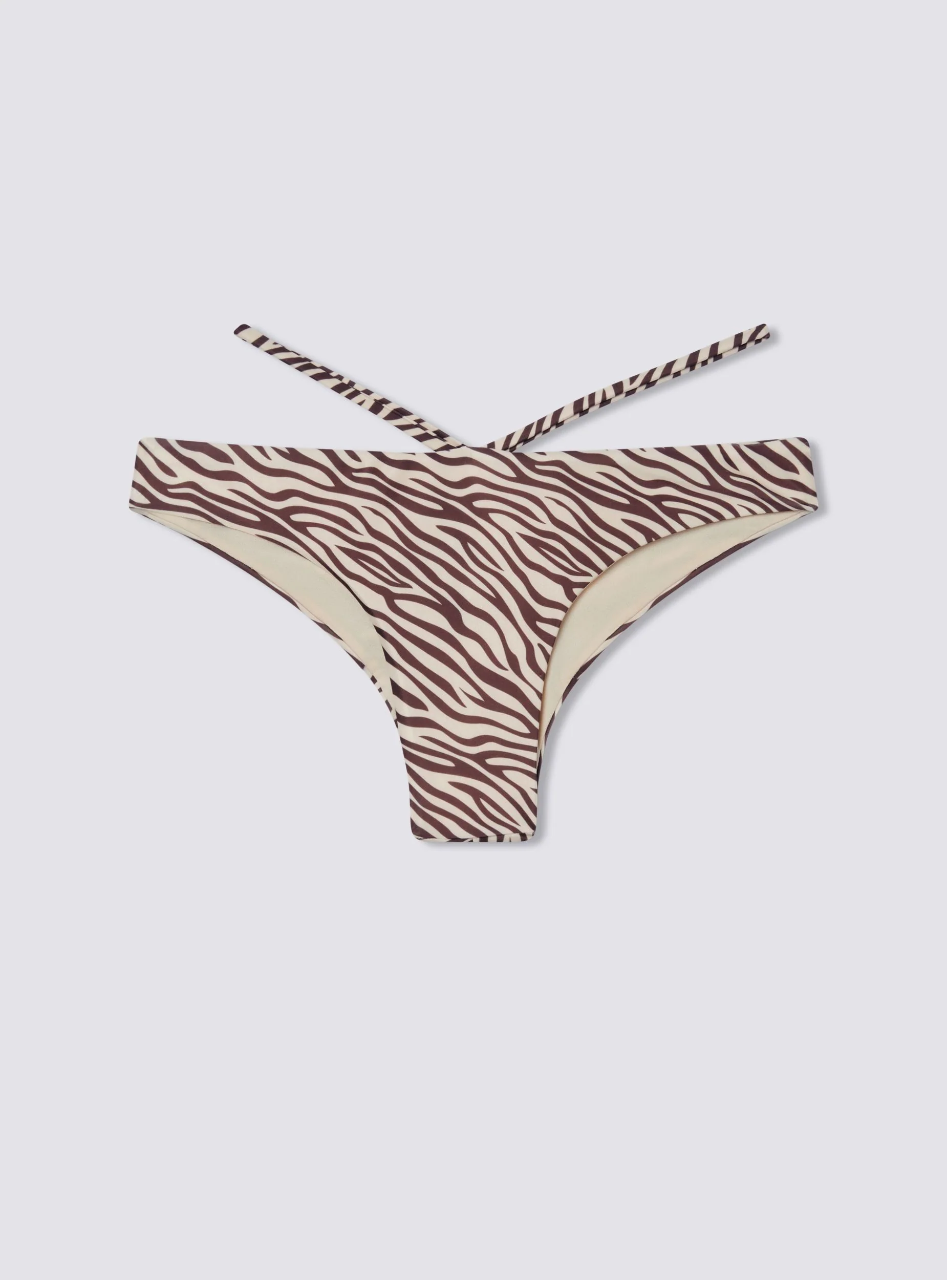 Slip bikini brasiliana zebrata con stringhe - Image 7