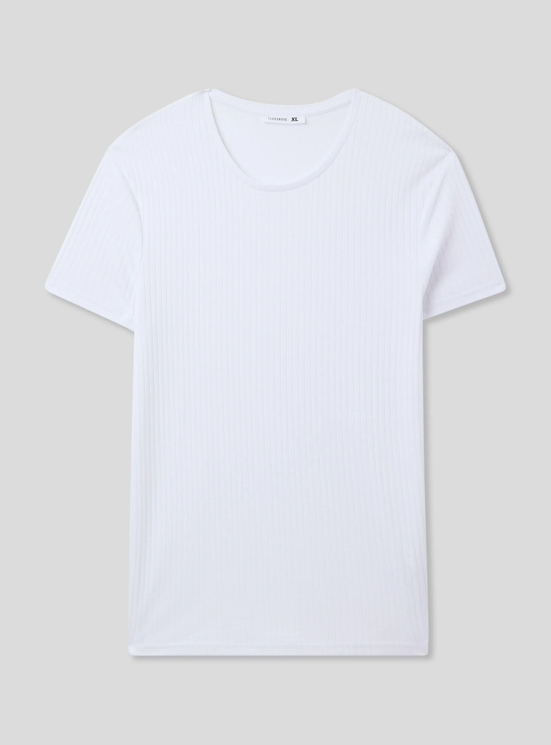 T-shirt a costina tinta unita - Image 4