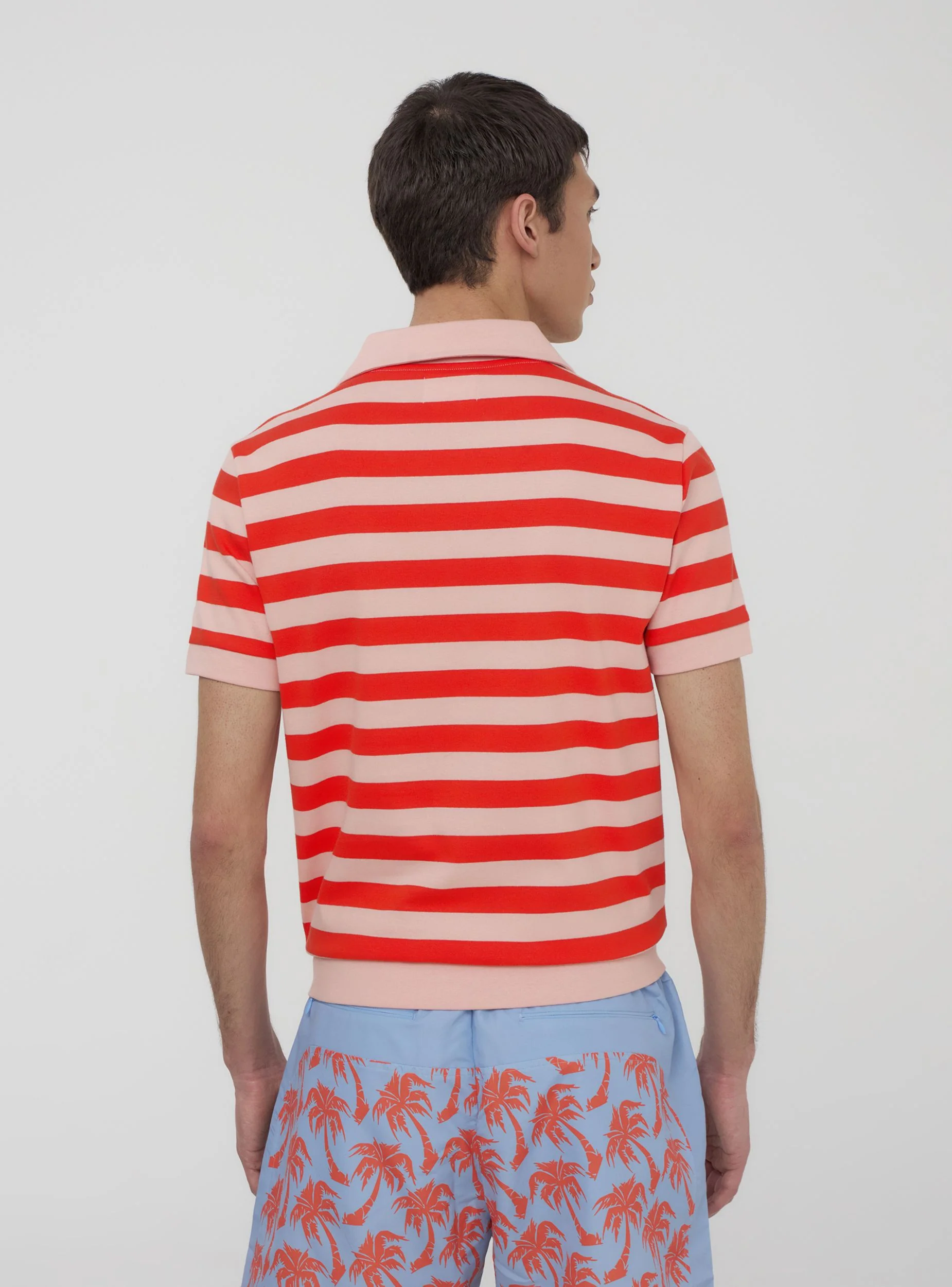 T-shirt a costine a righe con scollo derby TRNPOPLAB - Image 4