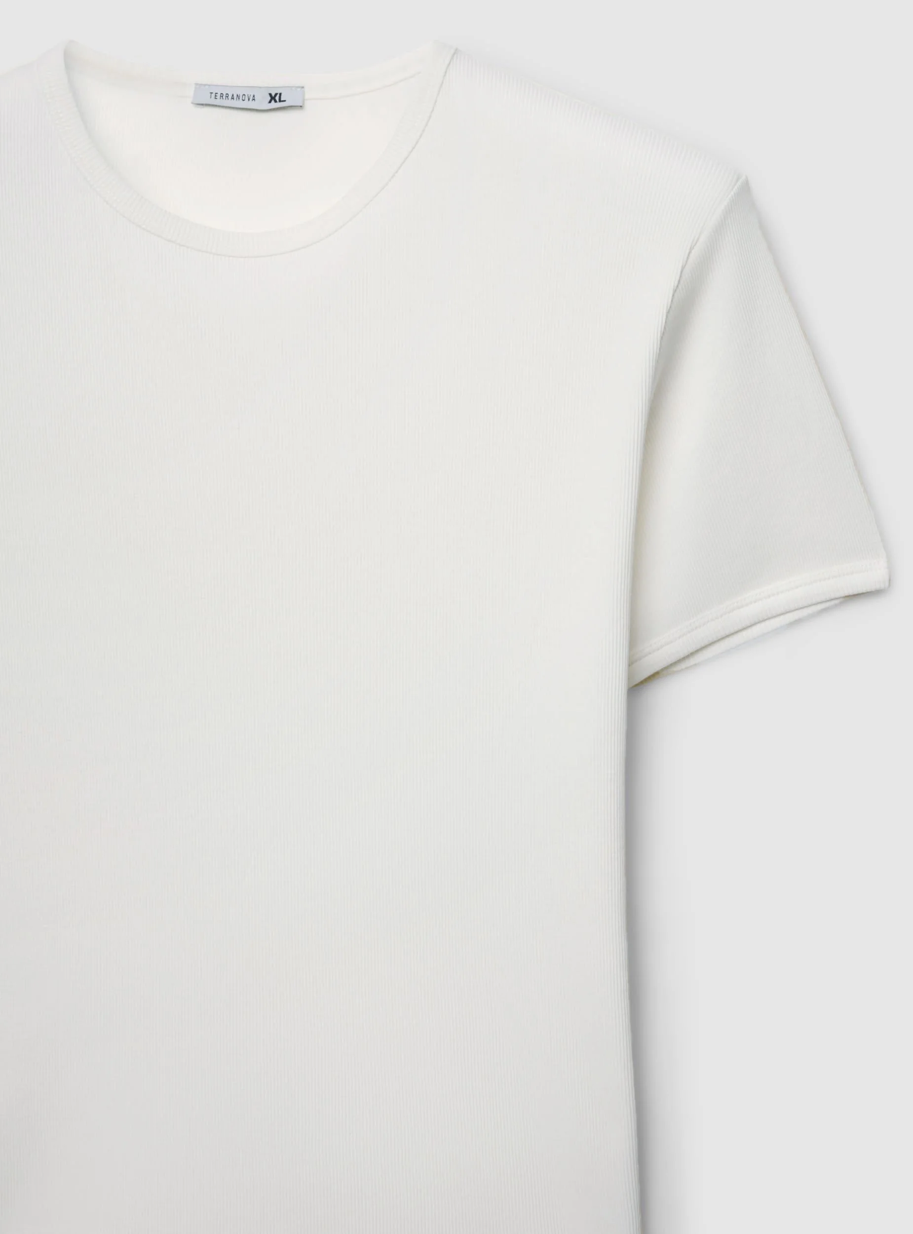 T-shirt a costine aderente a tinta unita - Image 7