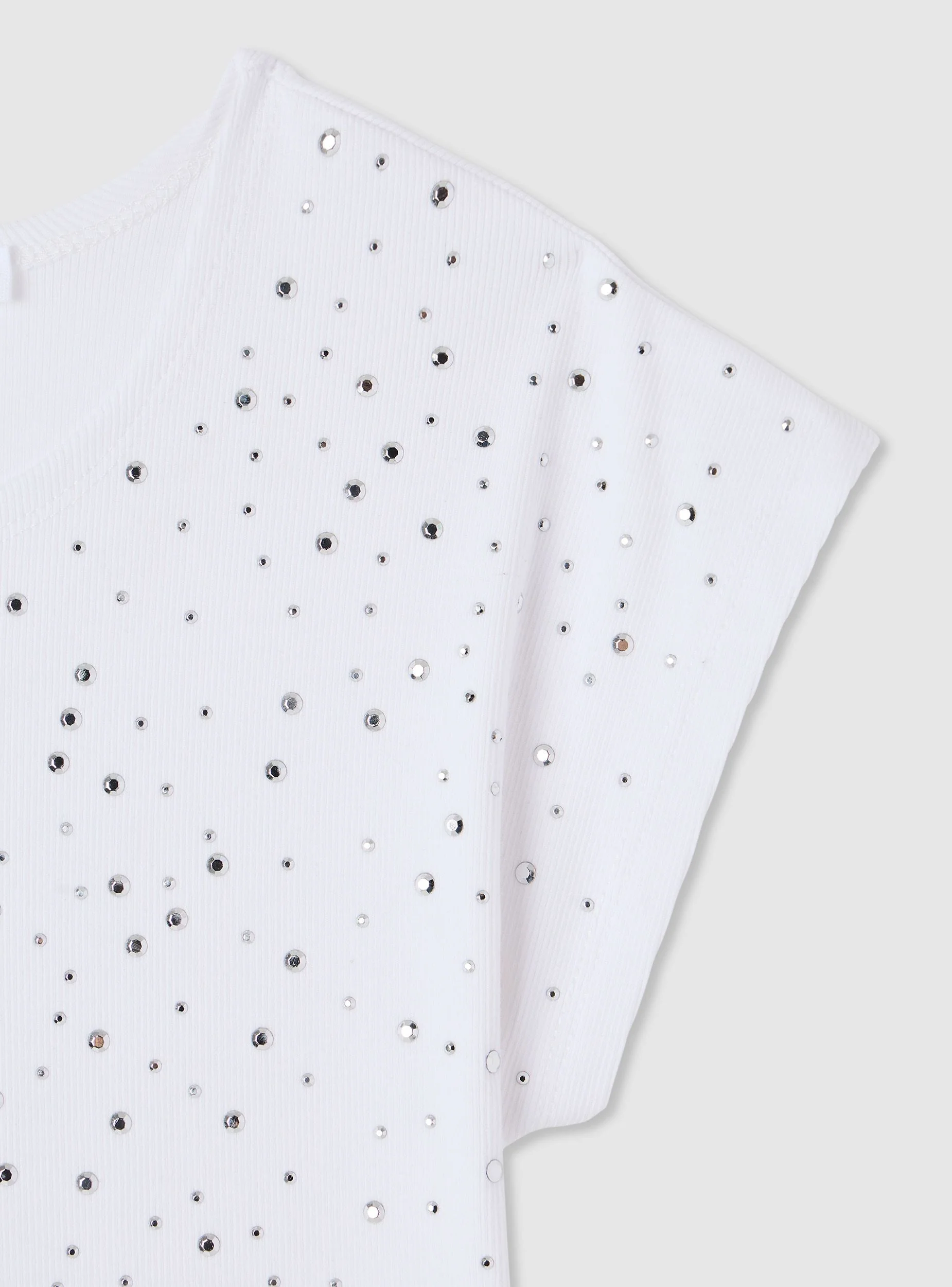 T-shirt a costine con strass - Image 6