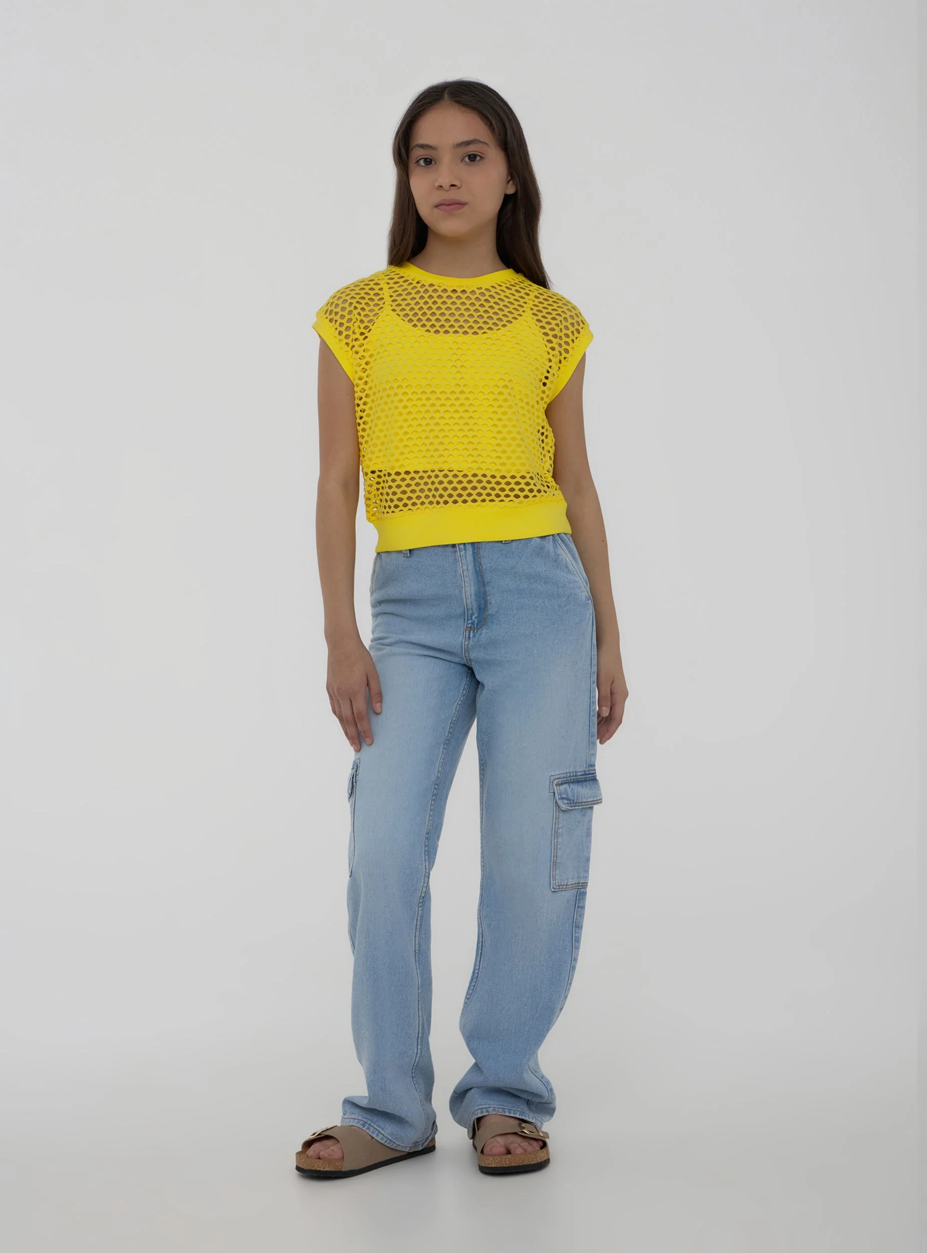 T-shirt a rete con canotta - Image 2
