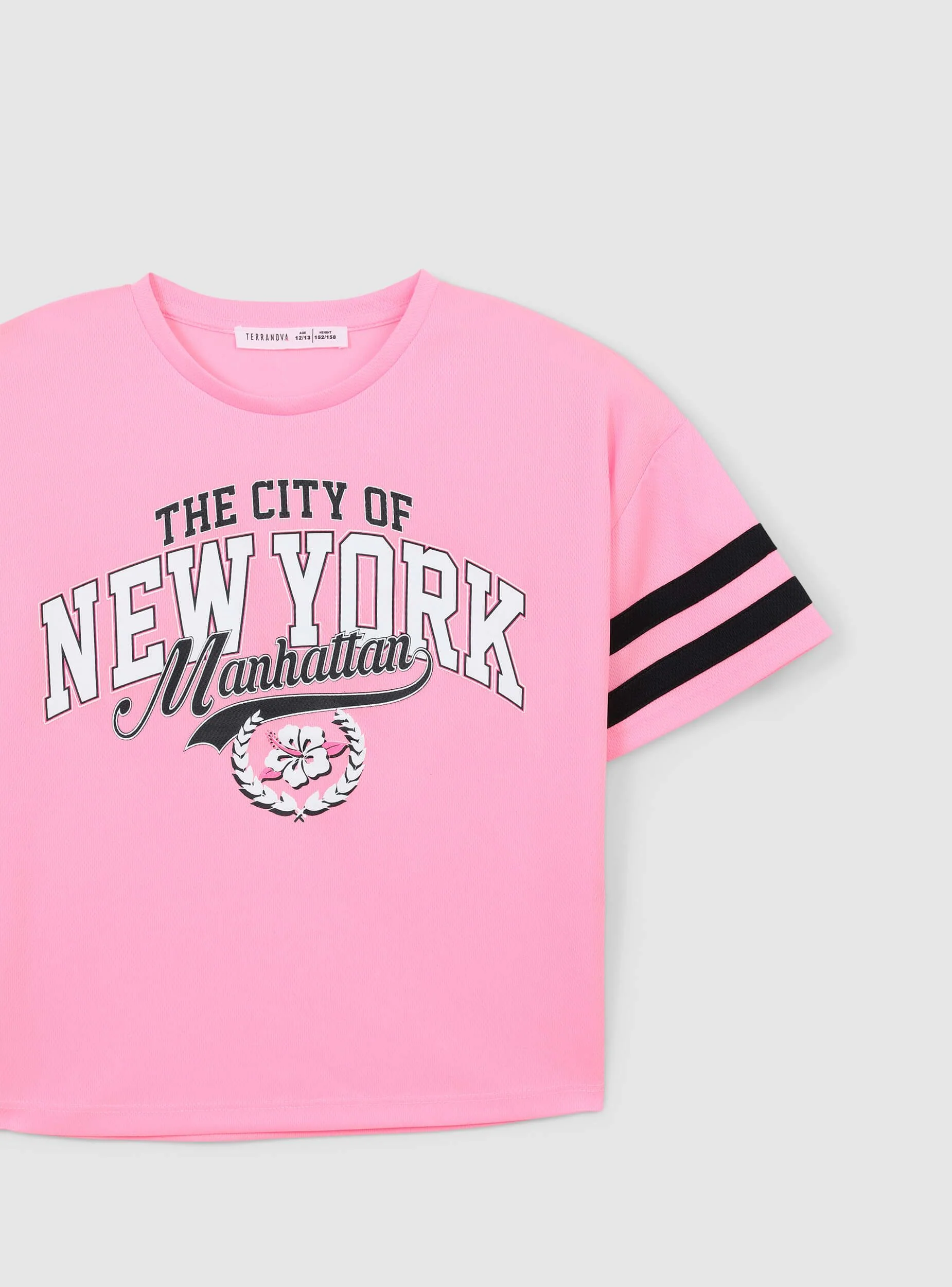 T-shirt a rete con stampa e bande - Image 5
