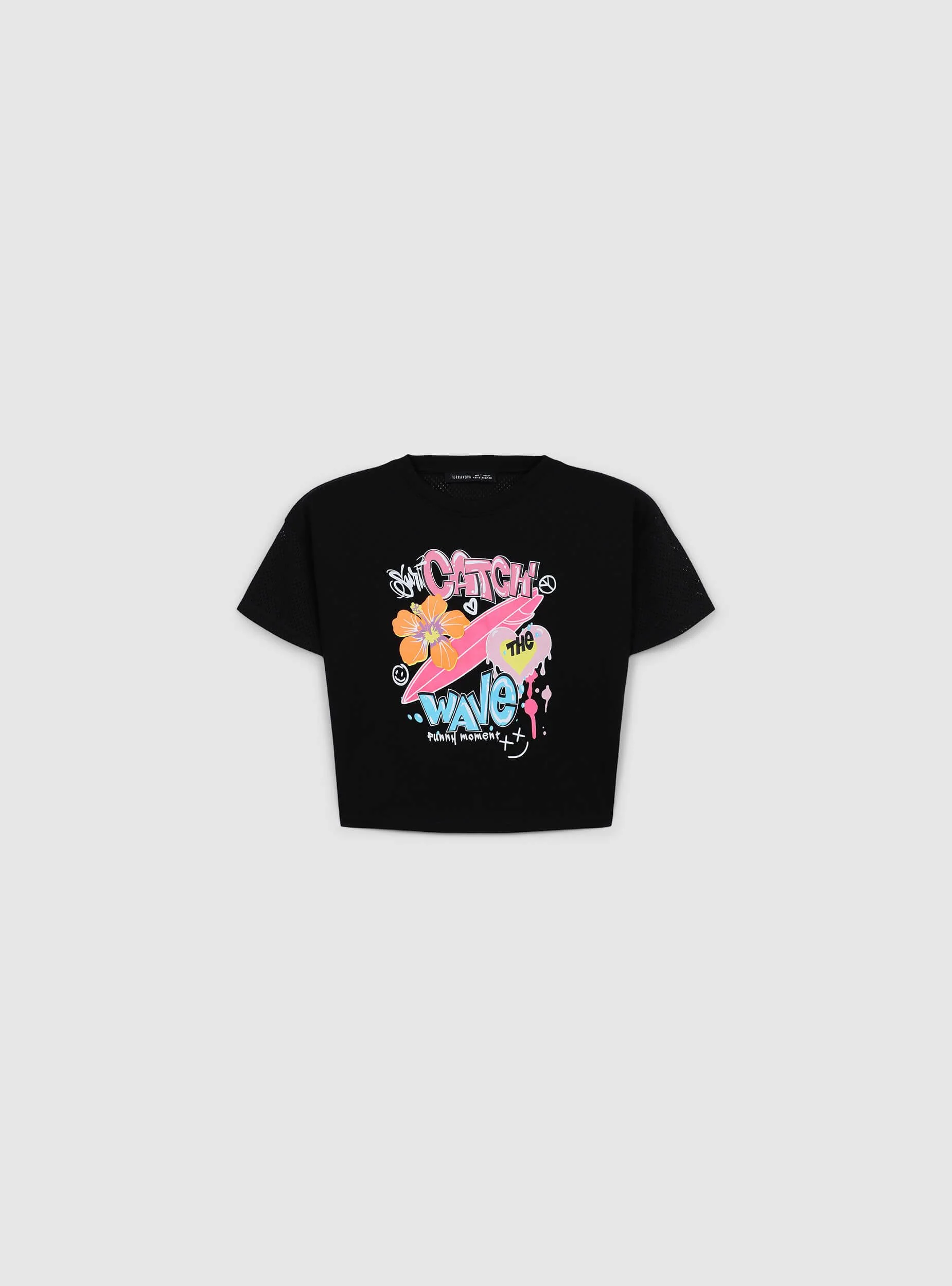 T-shirt a rete con stampa graffiti - Image 4