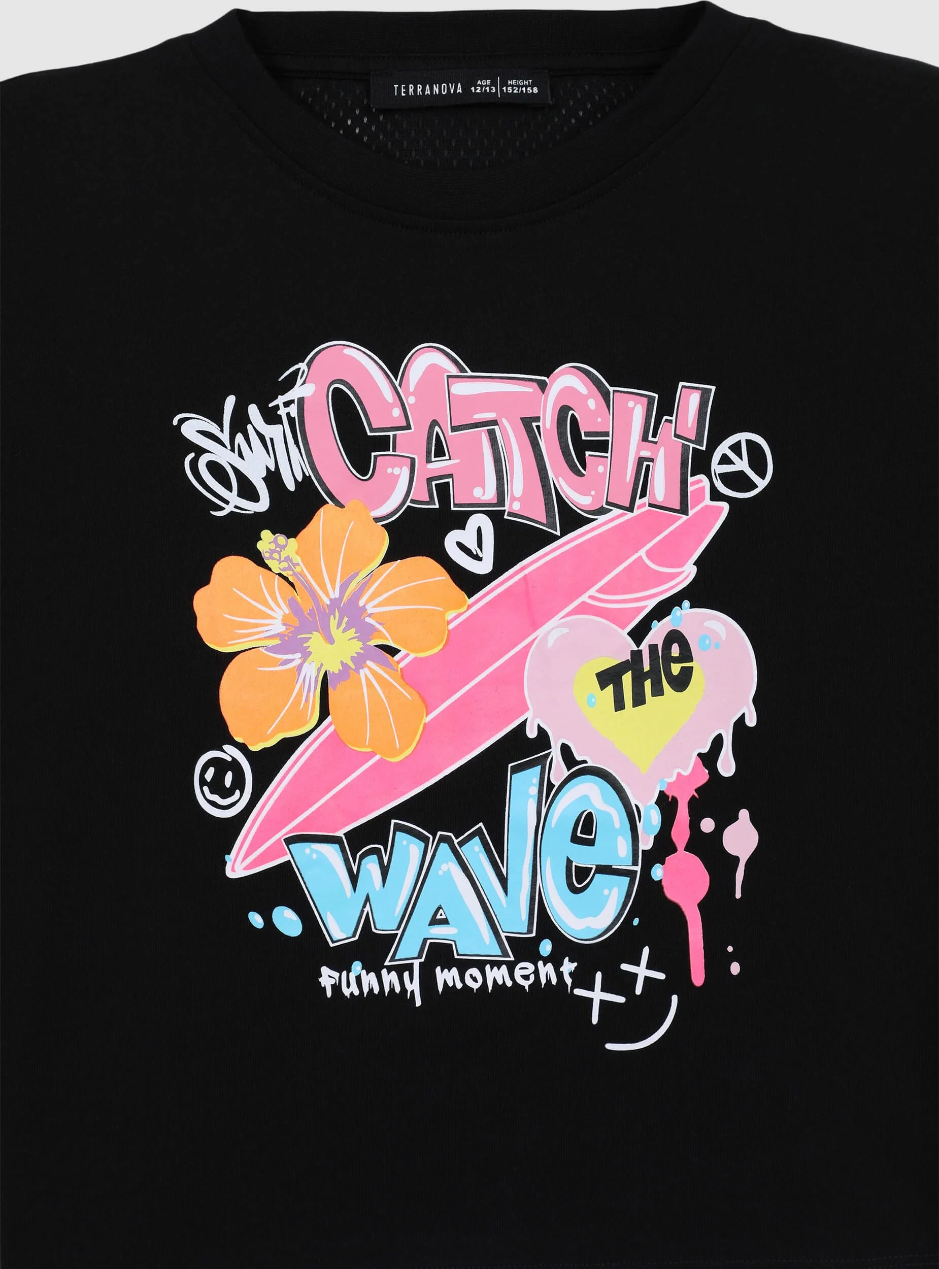 T-shirt a rete con stampa graffiti - Image 5