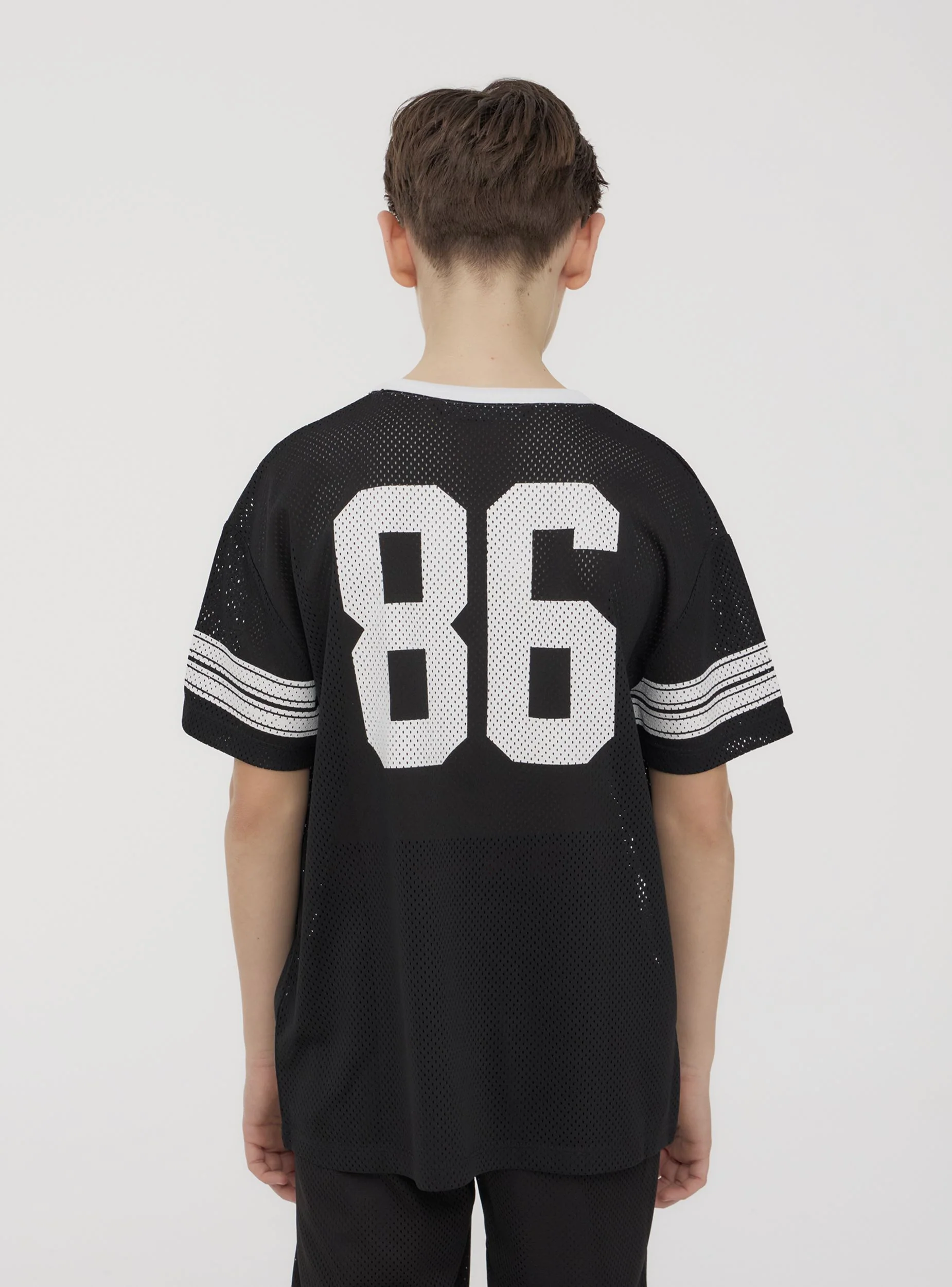 T-shirt a rete con stampa sportiva - Image 3
