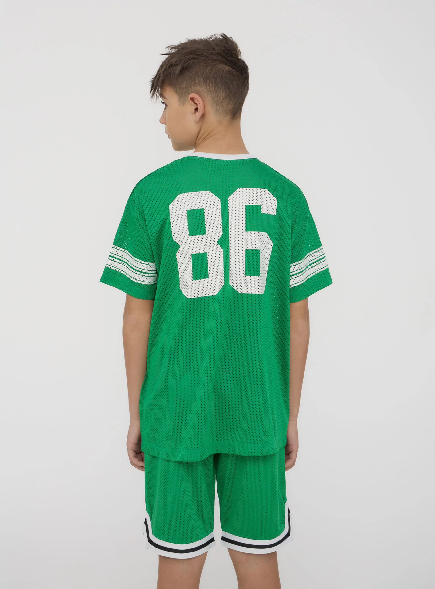 T-shirt a rete con stampa sportiva - Image 3