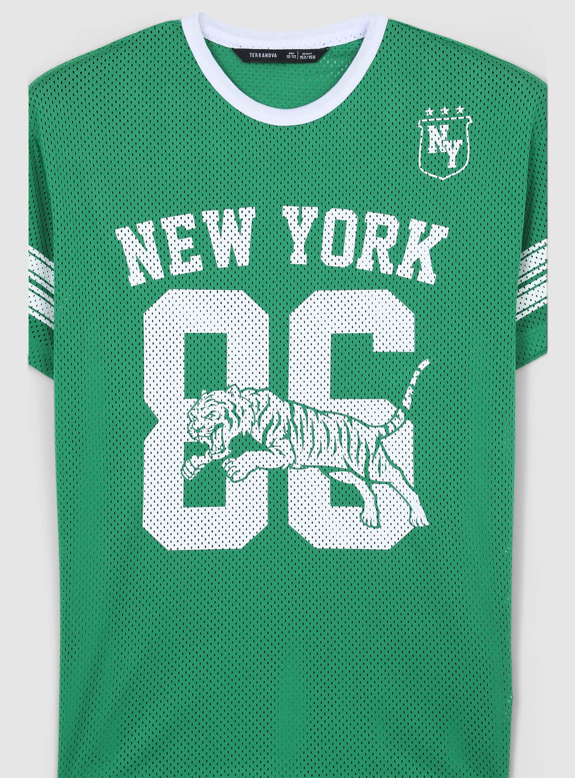 T-shirt a rete con stampa sportiva - Image 6