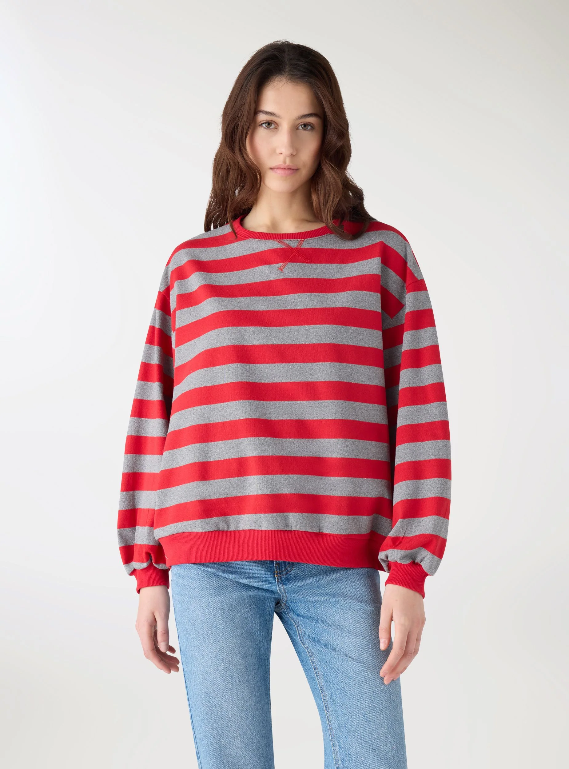 T-shirt a righe a maniche lunghe