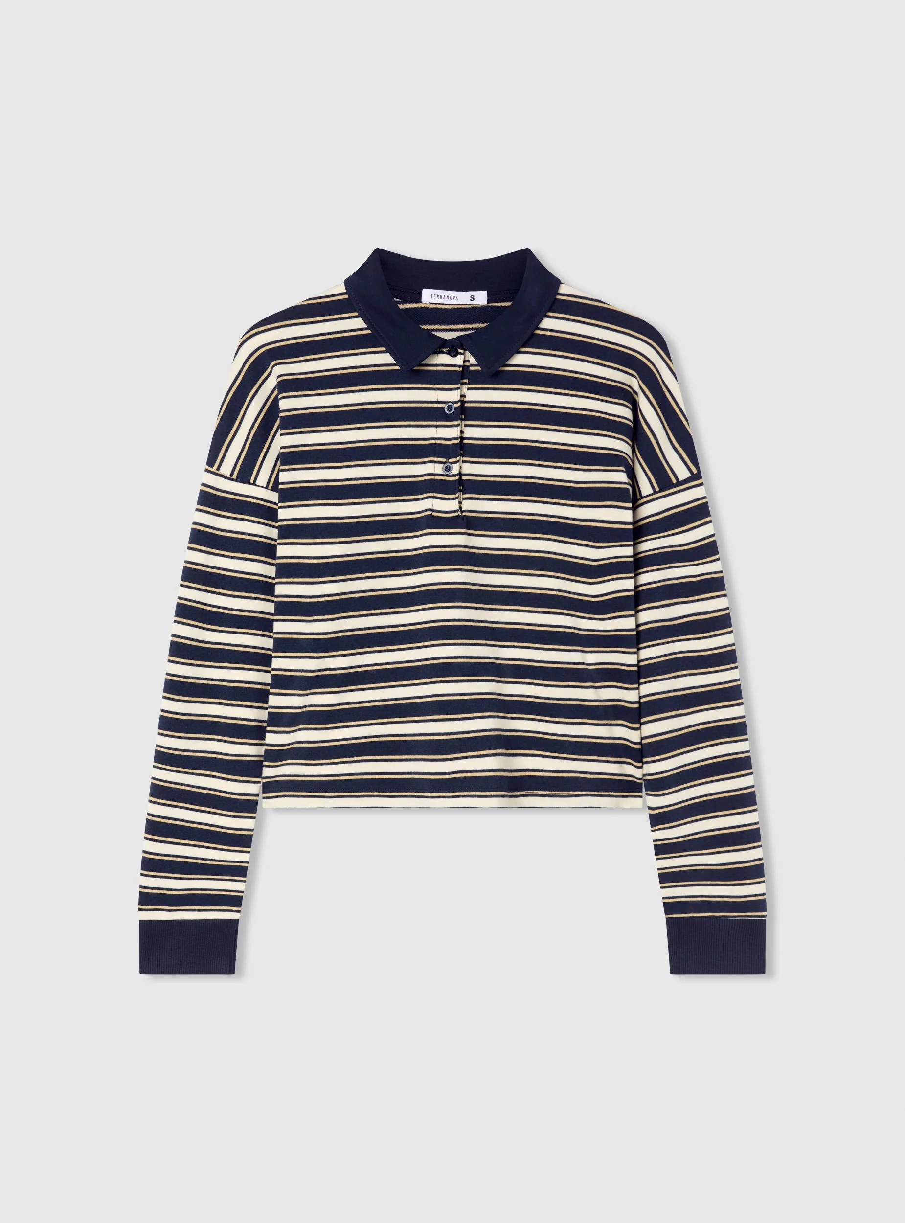 T-shirt a righe con colletto polo - Image 5