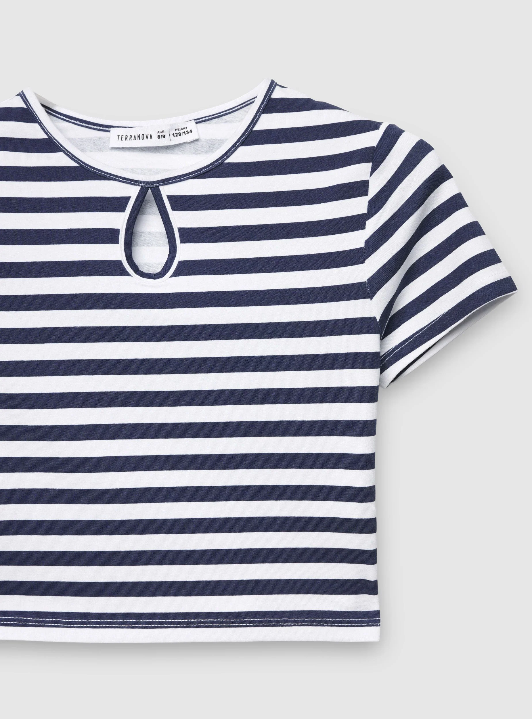 T-shirt a righe con cut-out - Image 4