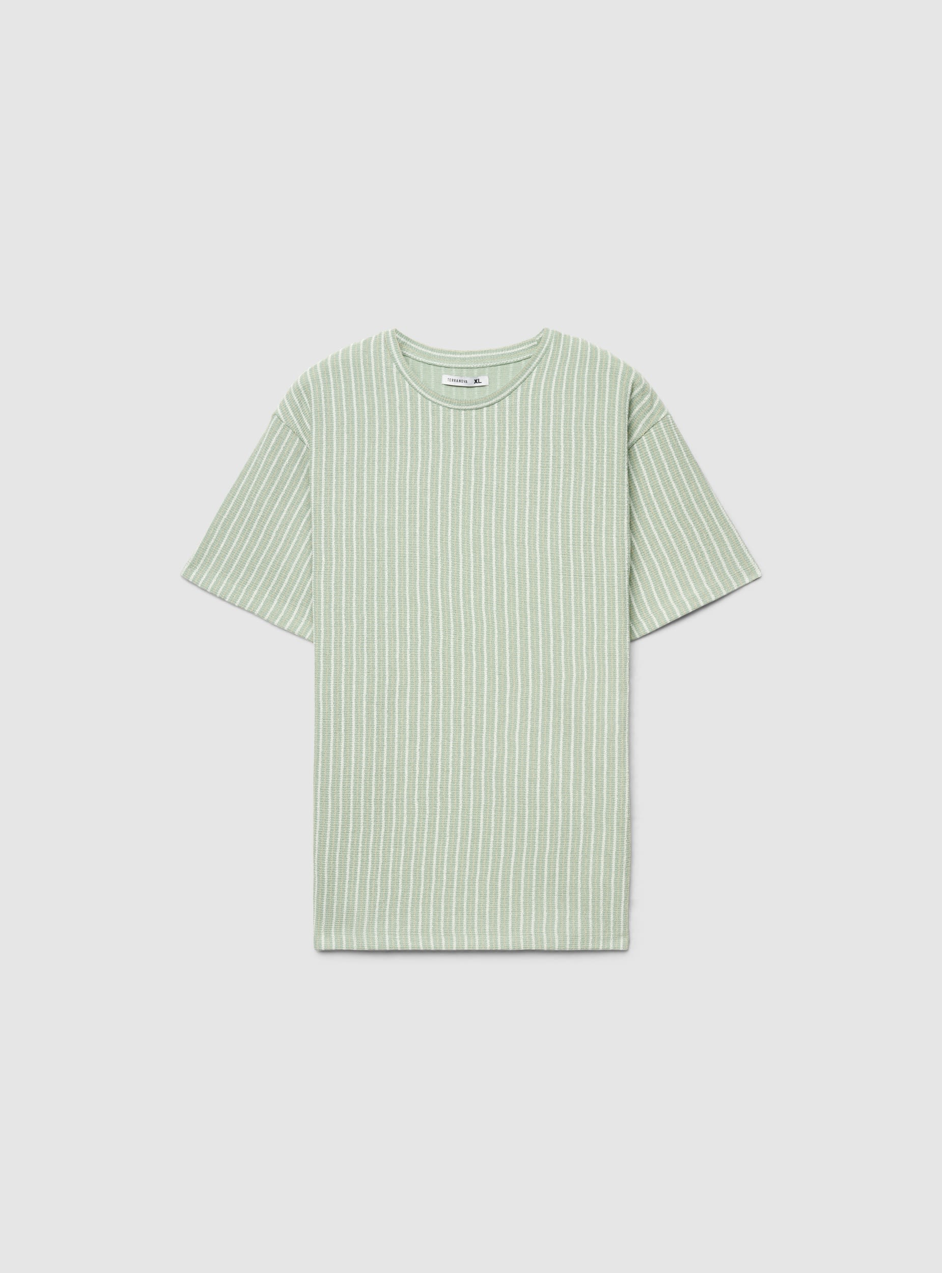 T-shirt a righe con effetto crochet - Image 5