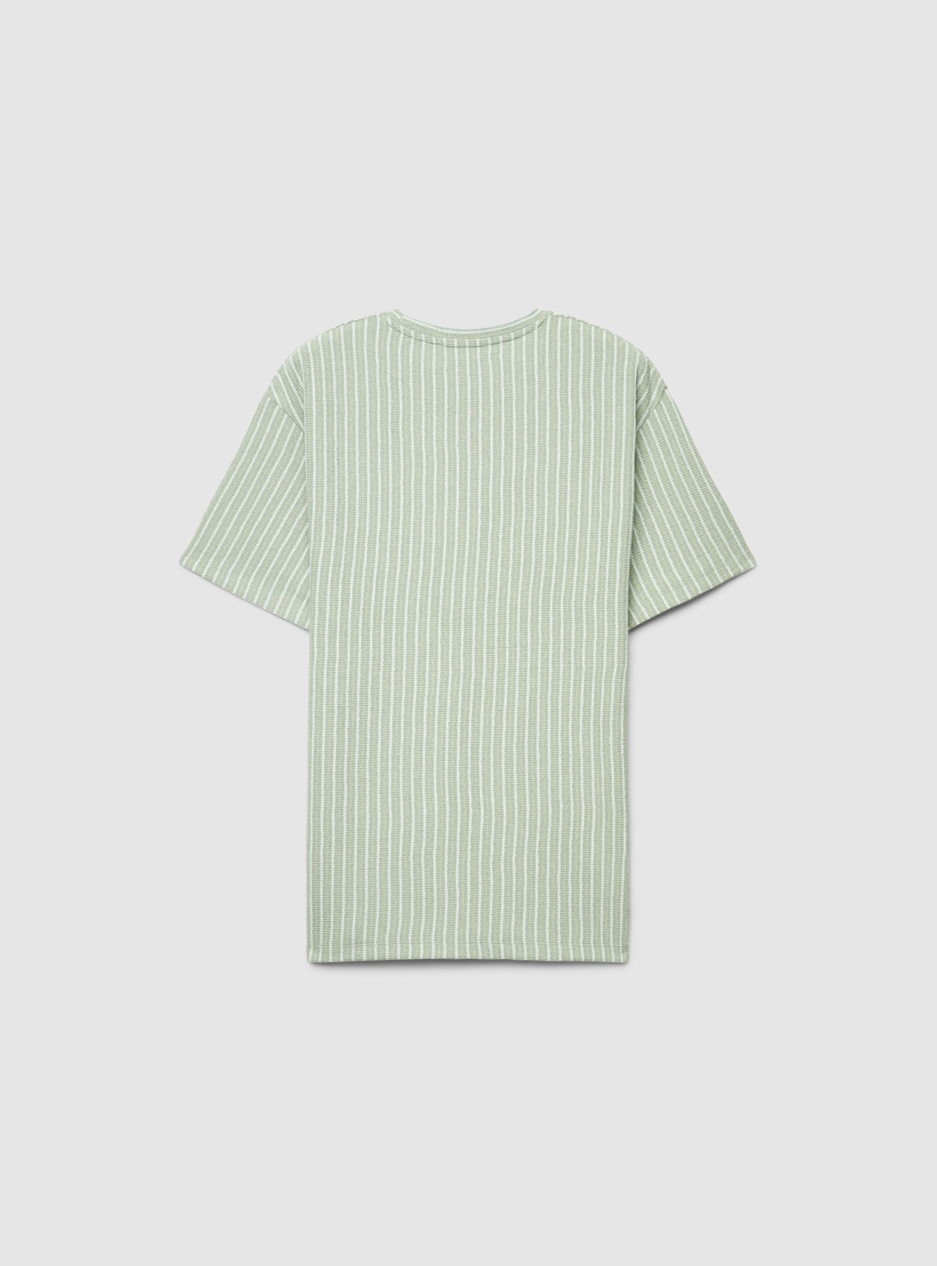 T-shirt a righe con effetto crochet - Image 6