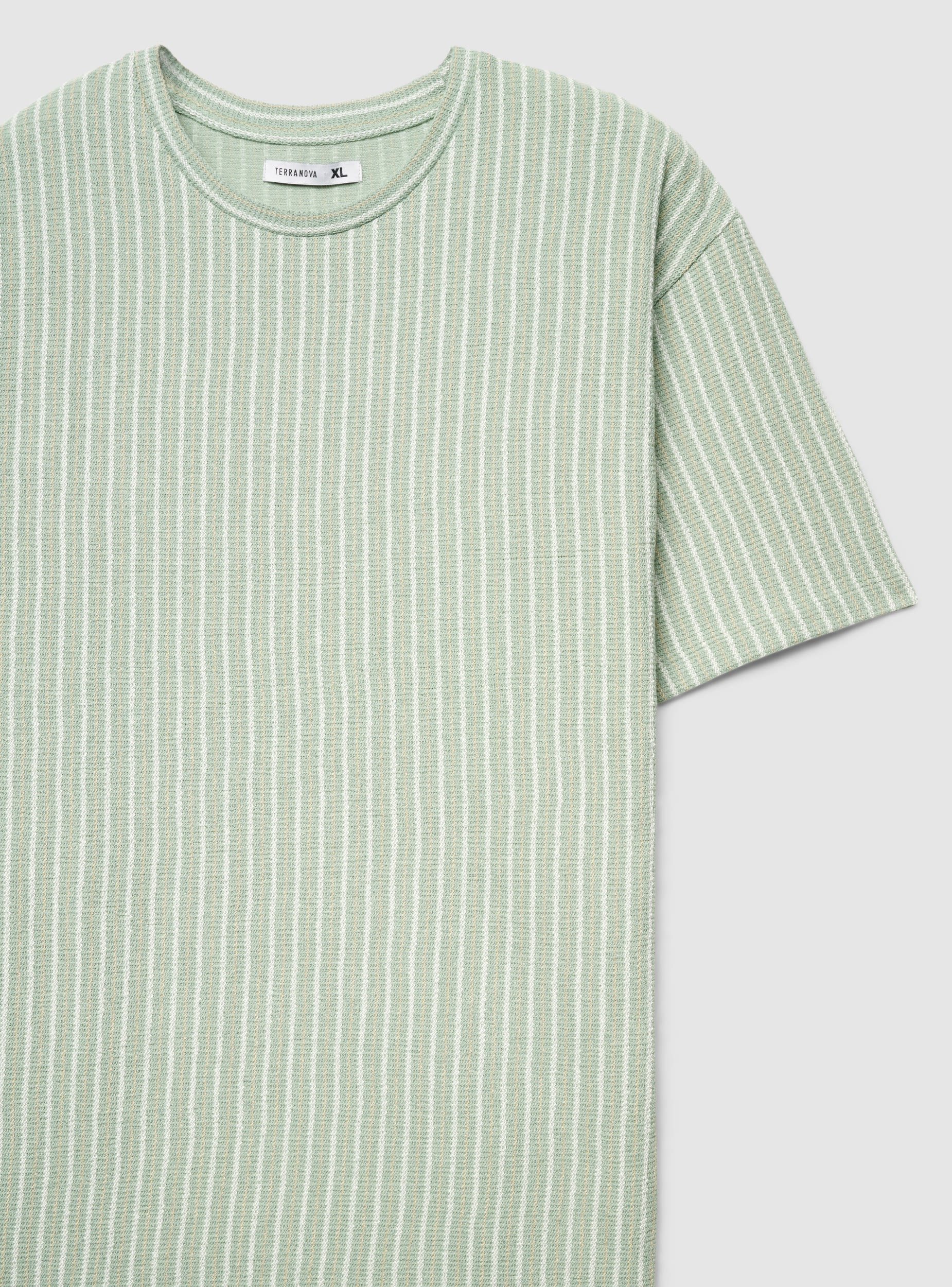 T-shirt a righe con effetto crochet - Image 7