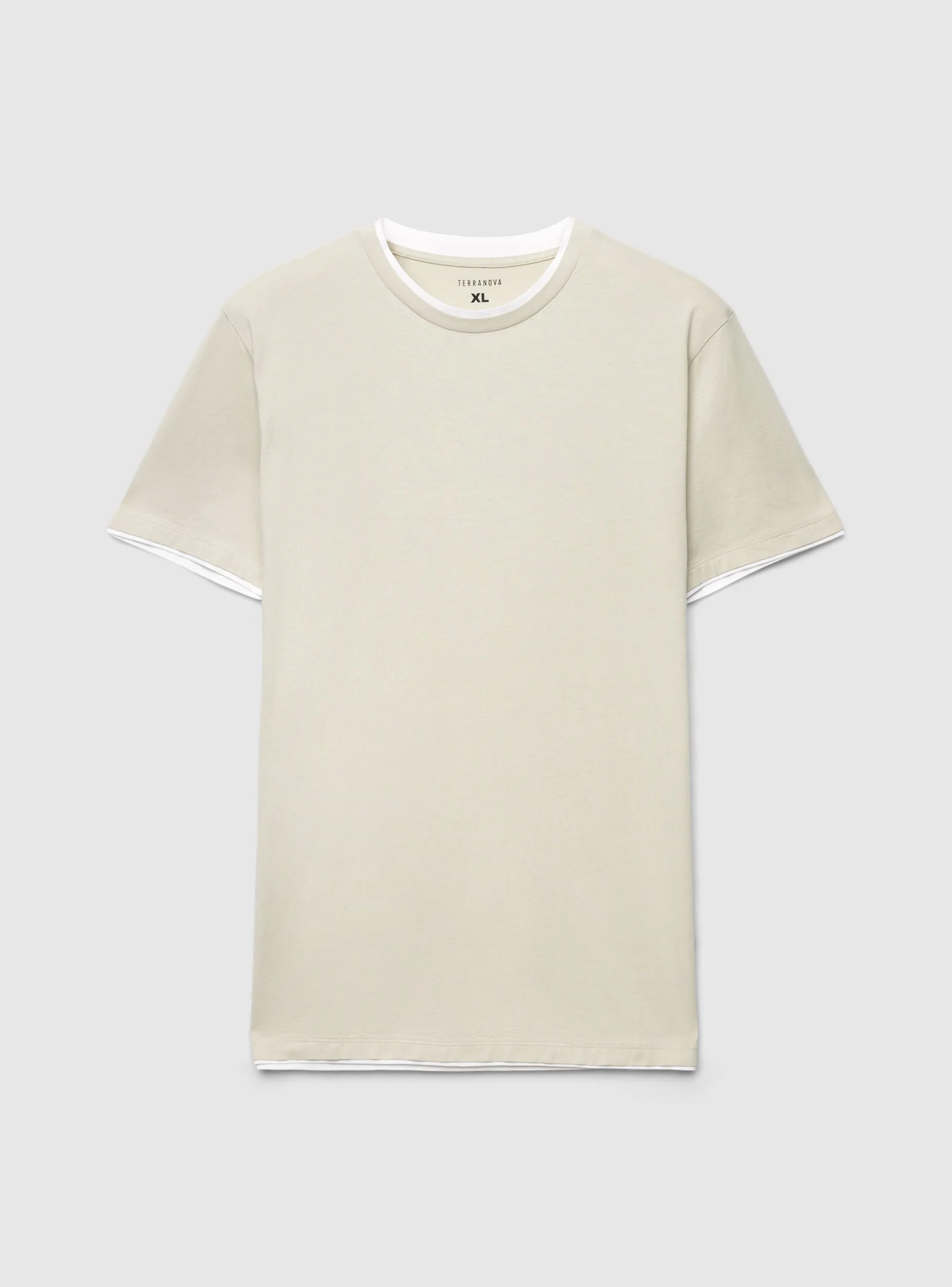 T-shirt a tinta unita con bordi a contrasto - Image 5