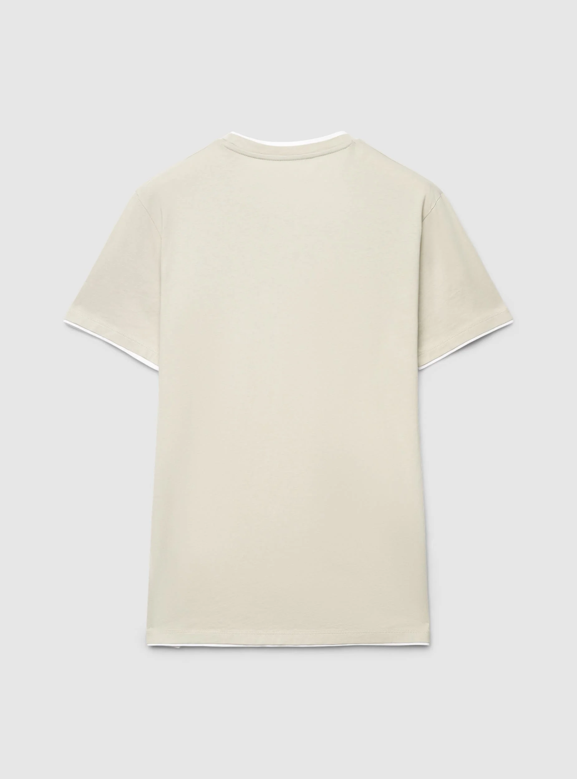 T-shirt a tinta unita con bordi a contrasto - Image 7