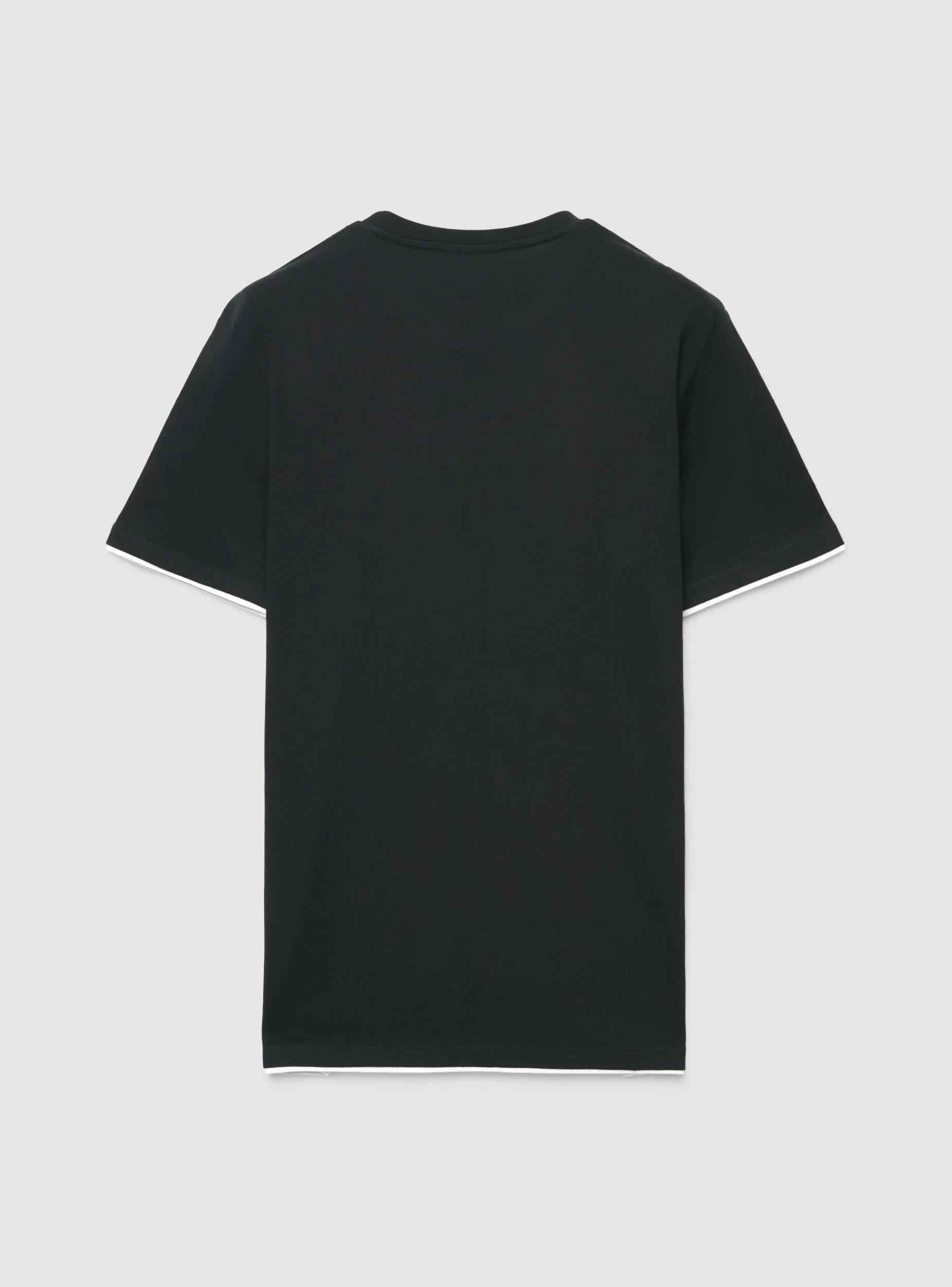 T-shirt a tinta unita con bordi a contrasto - Image 5