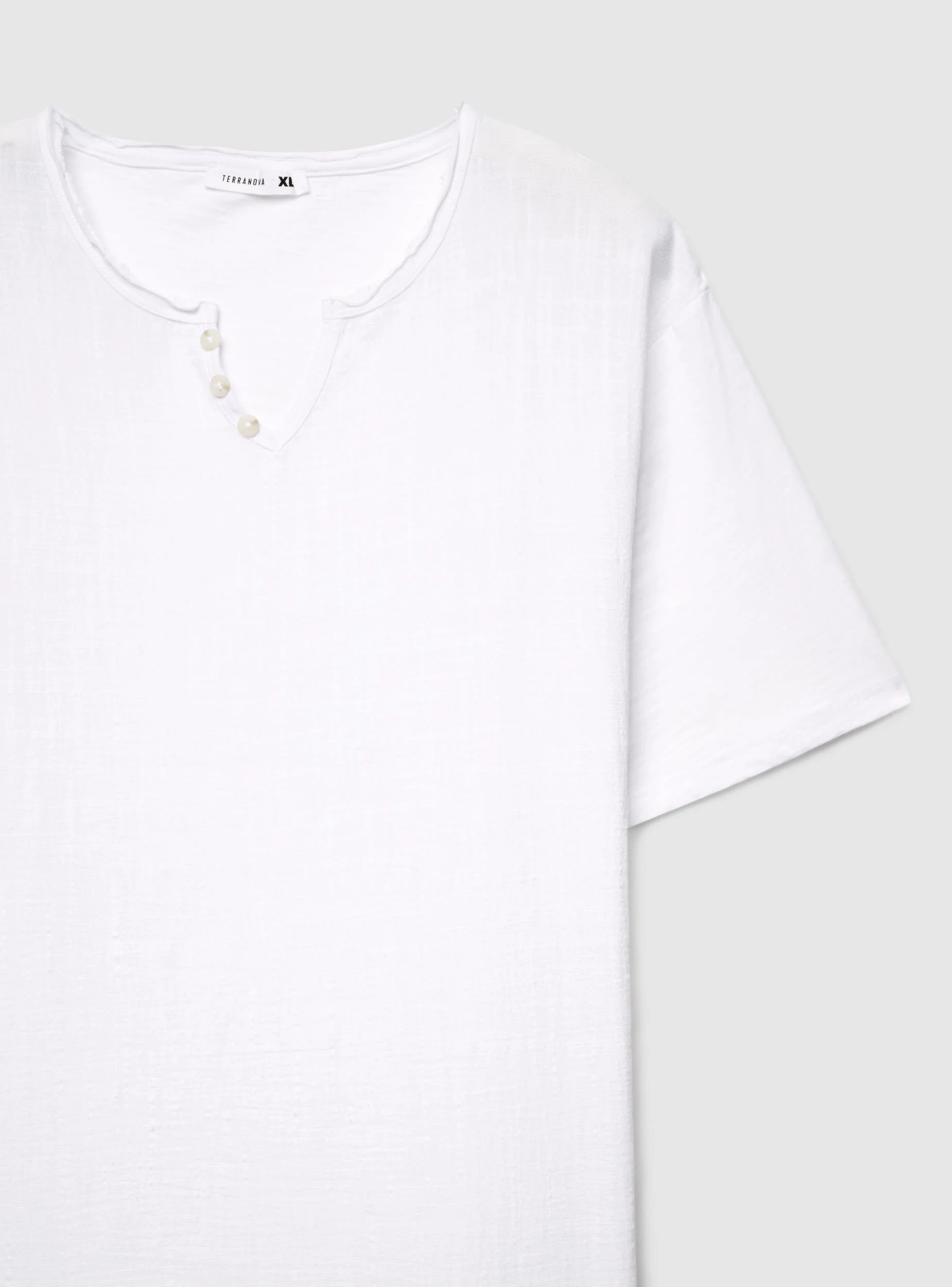 T-shirt a tinta unita con collo serafino - Image 5