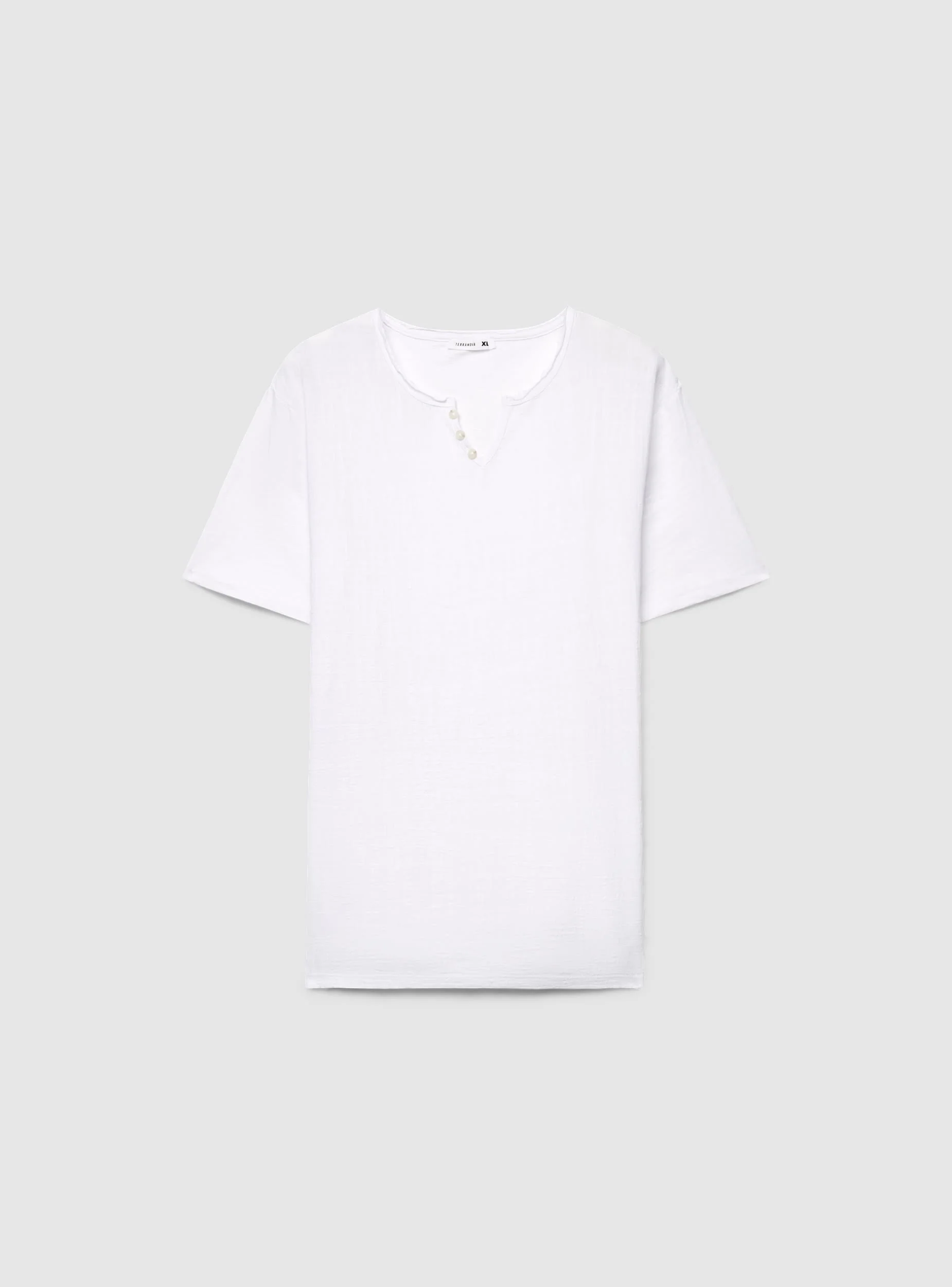 T-shirt a tinta unita con collo serafino - Image 7