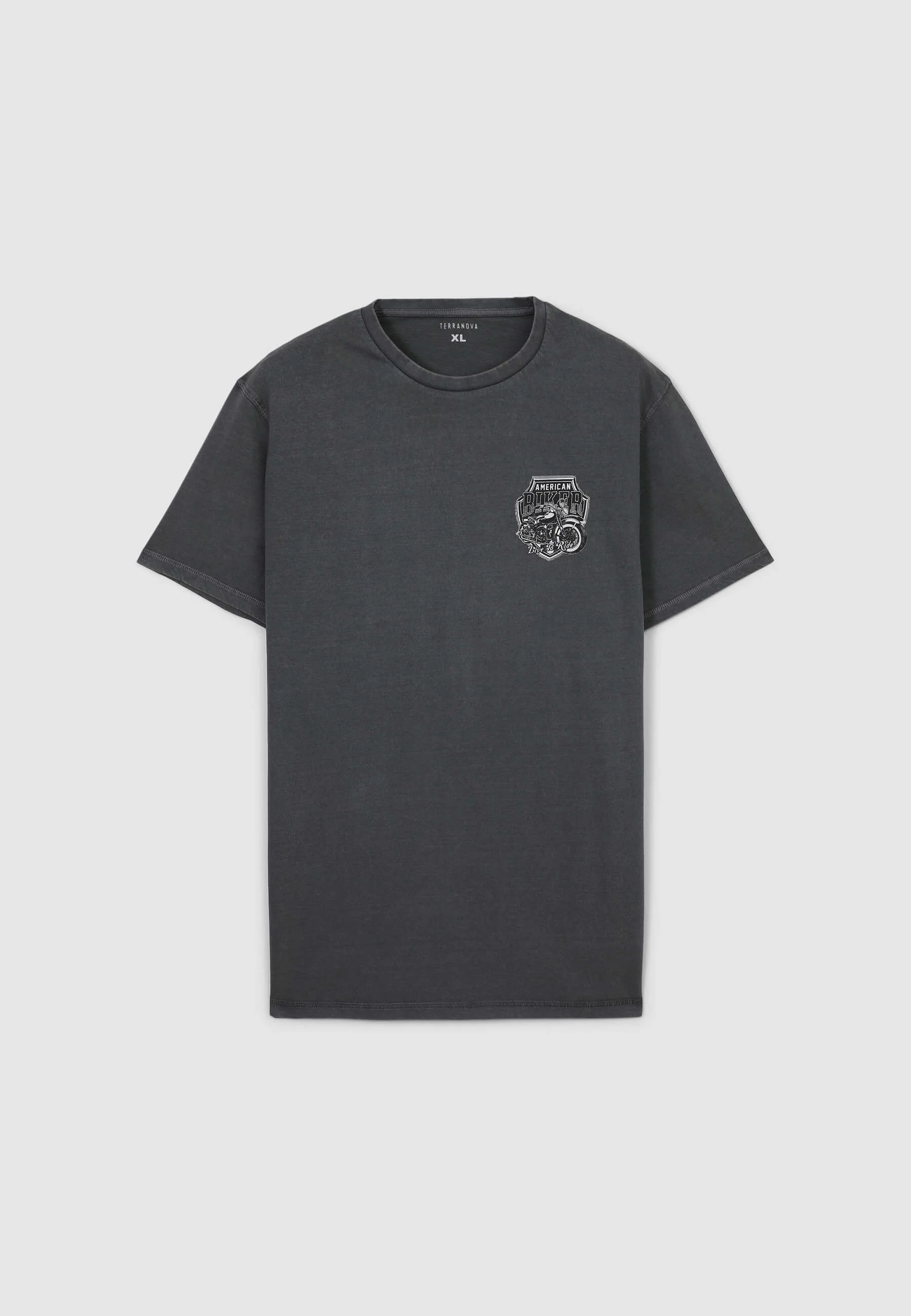 T-shirt acid-wash stampa biker fronte/retro - Image 2