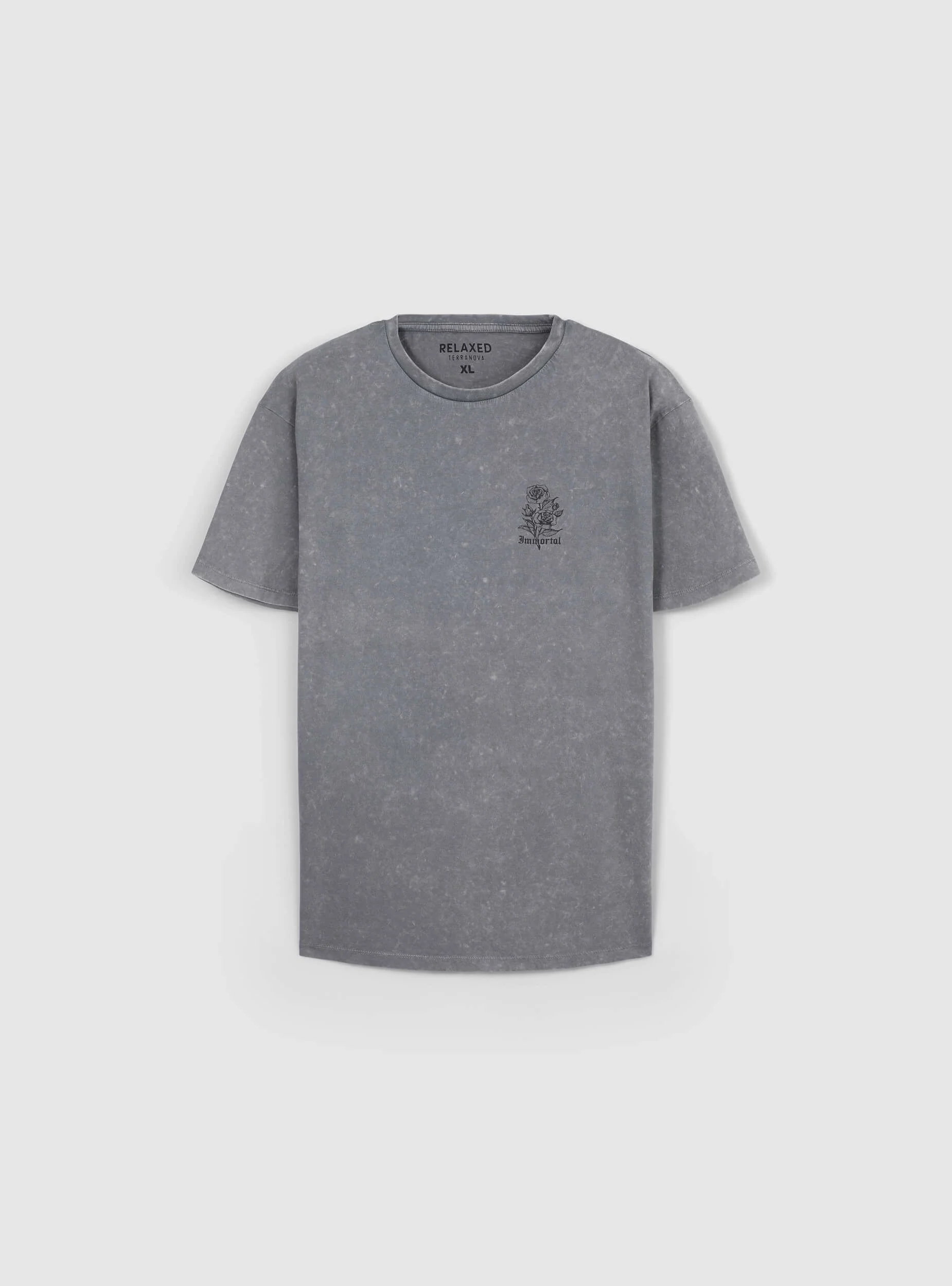 T-shirt acid-wash stampa rose fronte/retro - Image 6