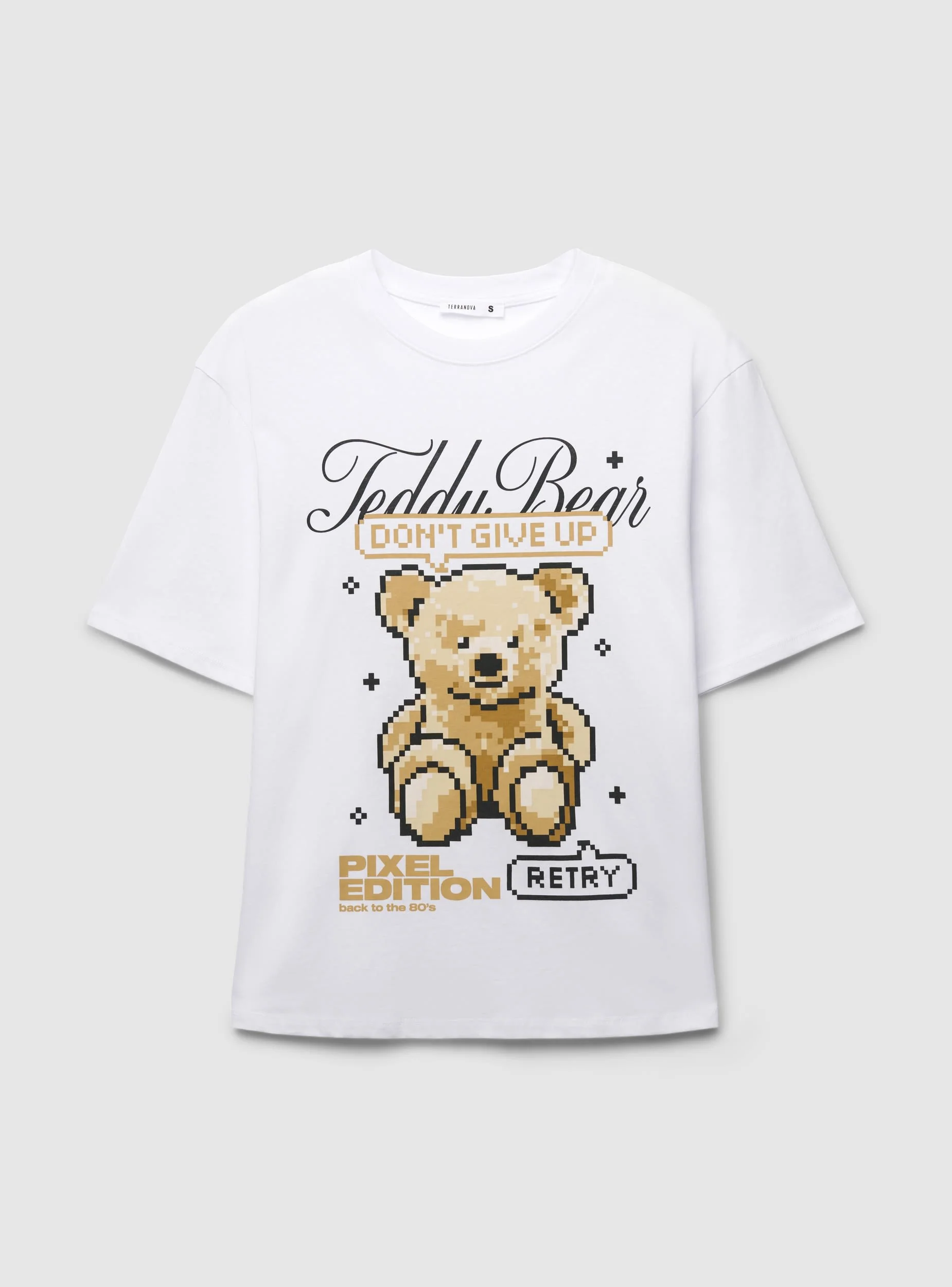 T-shirt ampia con orsetto pixel - Image 7