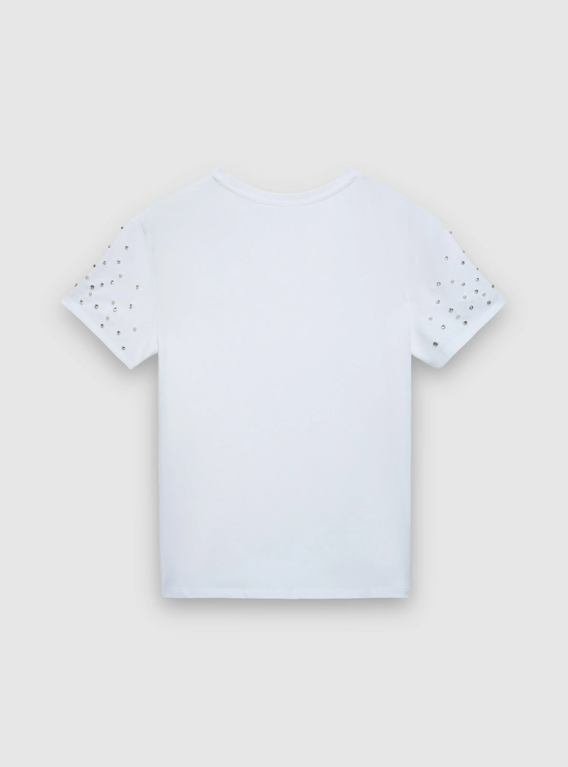 T-shirt ampia con perle e strass - Image 6