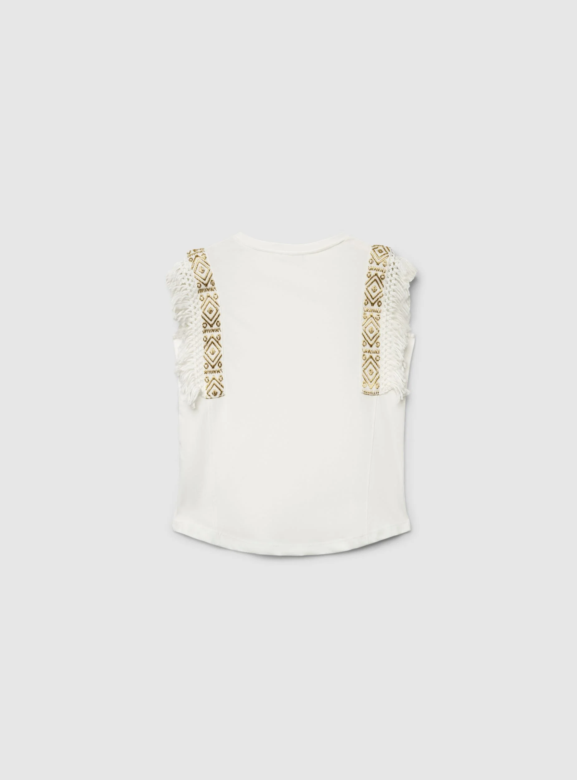 T-shirt ampia con ricami e frange - Image 6