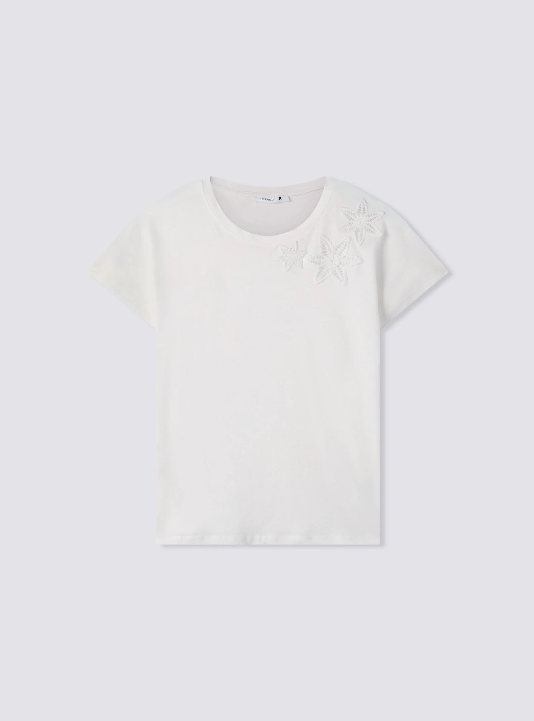 T-shirt ampia con ricami floreali - Image 5