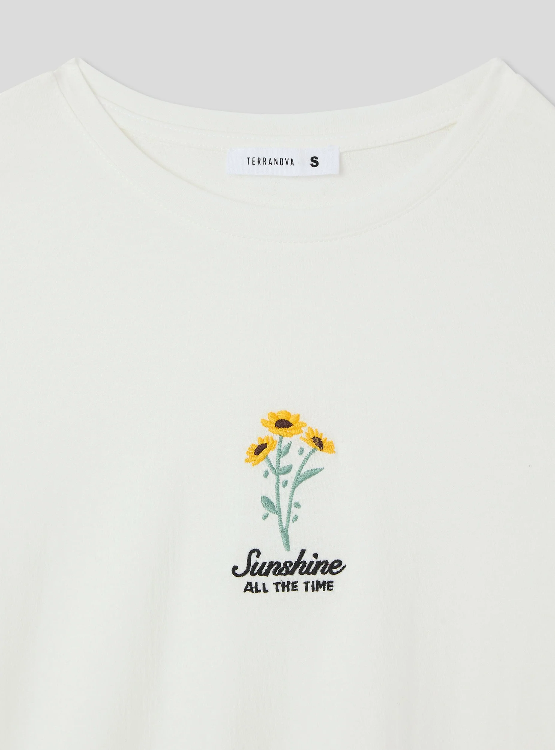 T-shirt ampia con ricamo fiore - Image 5