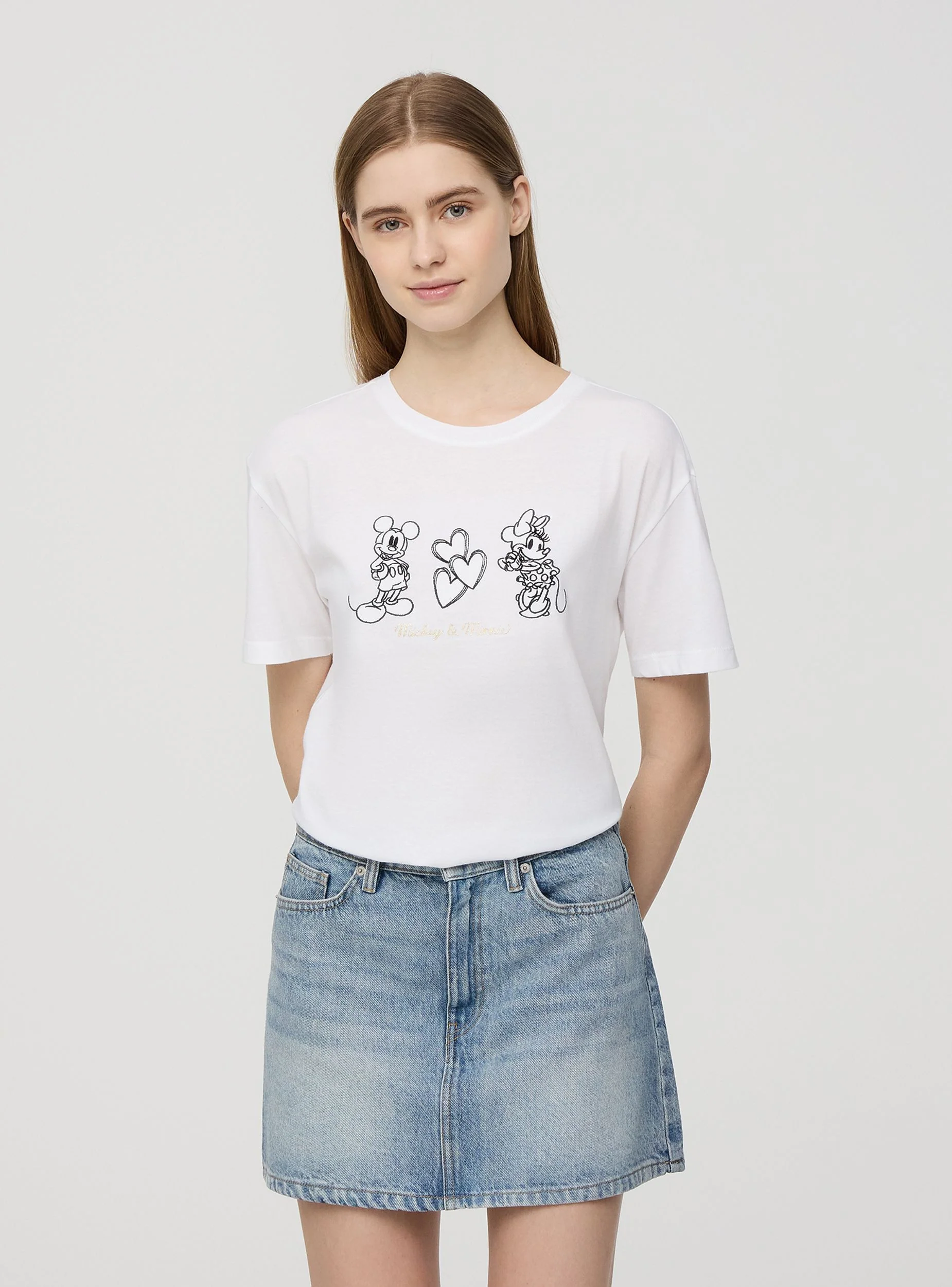 T-shirt ampia con ricamo Minnie e Topolino® - Image 2