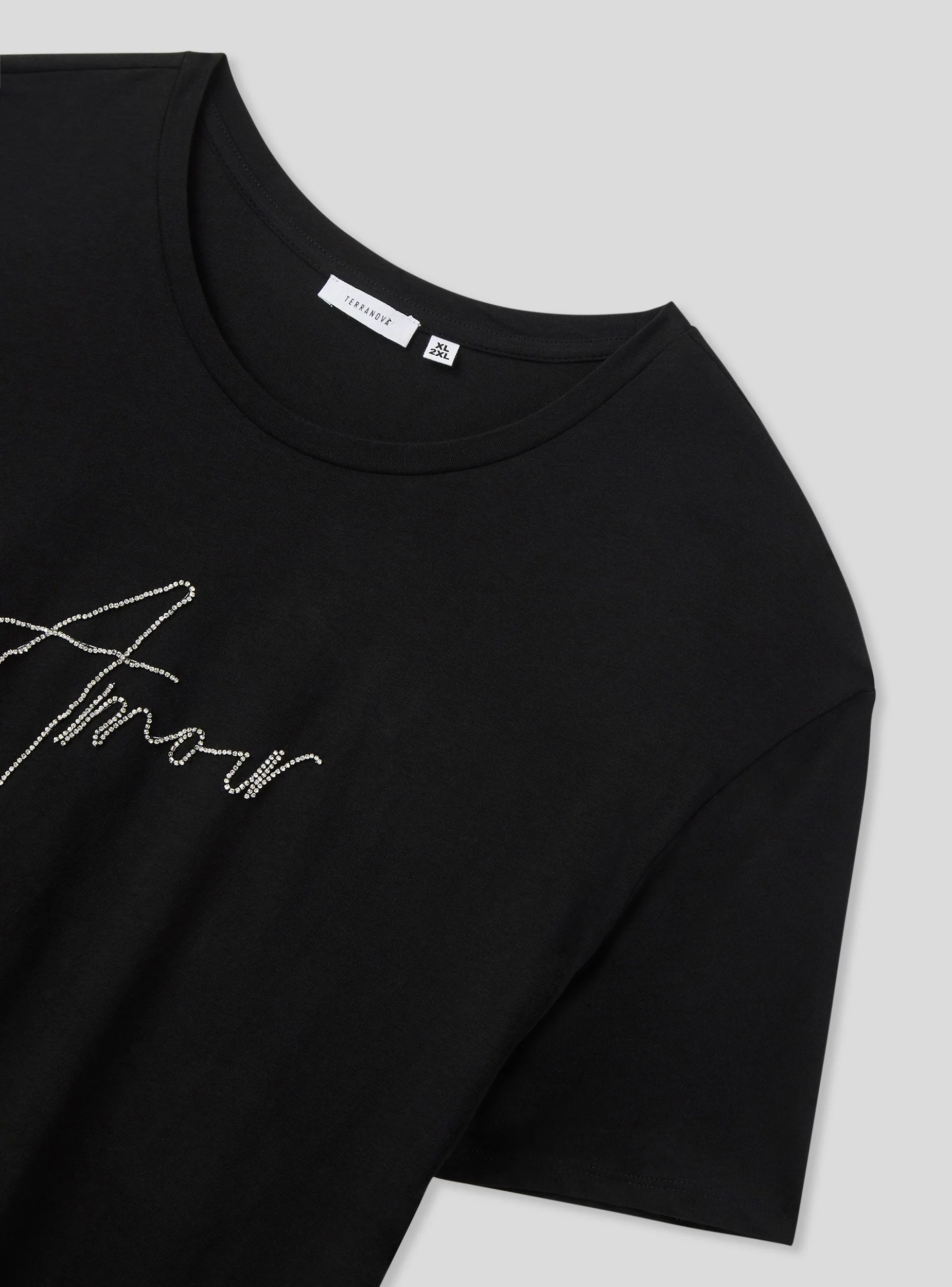 T-shirt ampia con scritta con applicazioni - Image 6