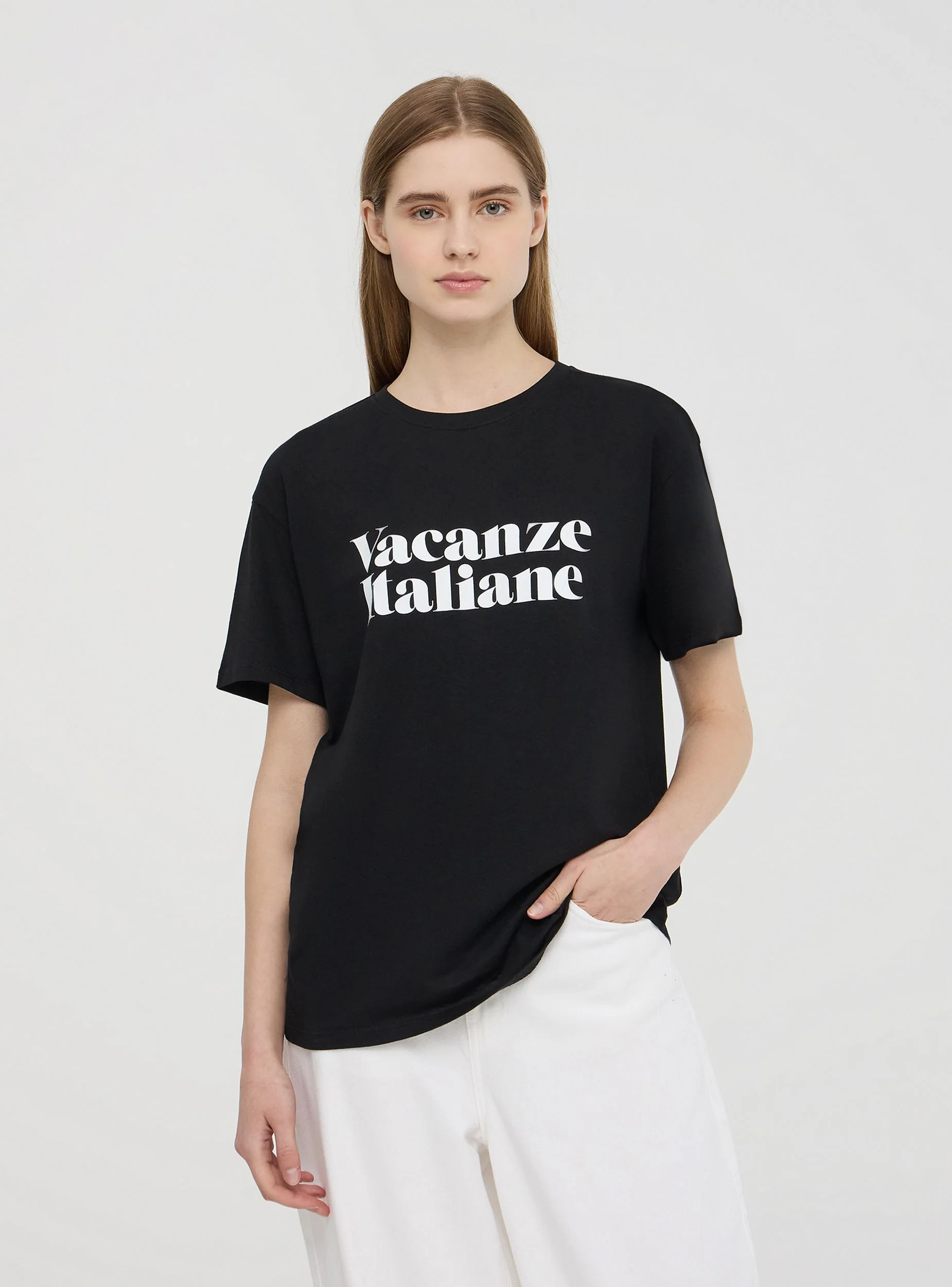 T-shirt ampia con scritta divertente - Image 3